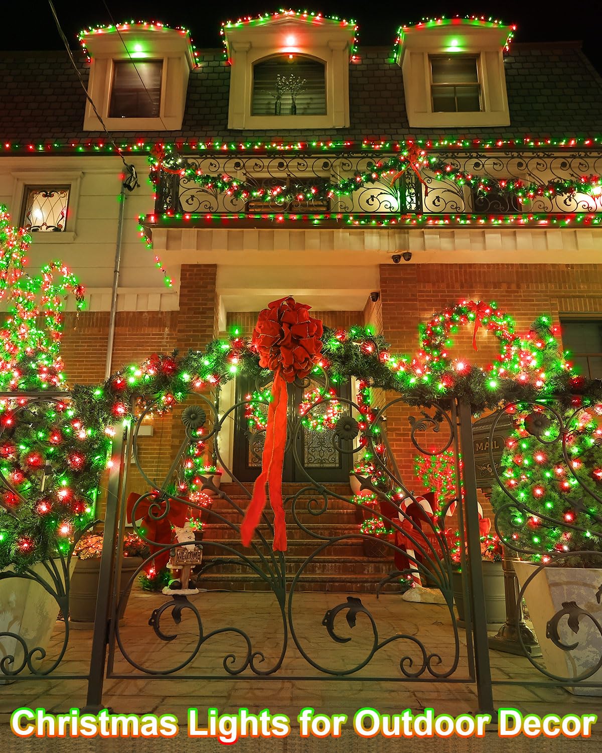 JIXXULVU 355FT 900 LED Christmas Lights, Waterproof, 8 Modes, Red and Green, Indoor/Outdoor, Model 300L