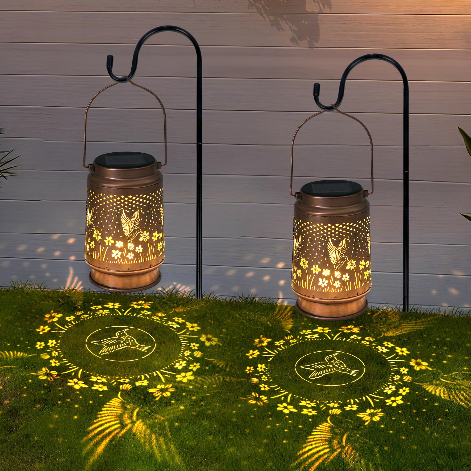 Sumloty Hummingbird Solar Lantern Outdoor Decorative Solar Lanterns for Garden, Patio, Backyard, and Porch - Waterproof Hanging 