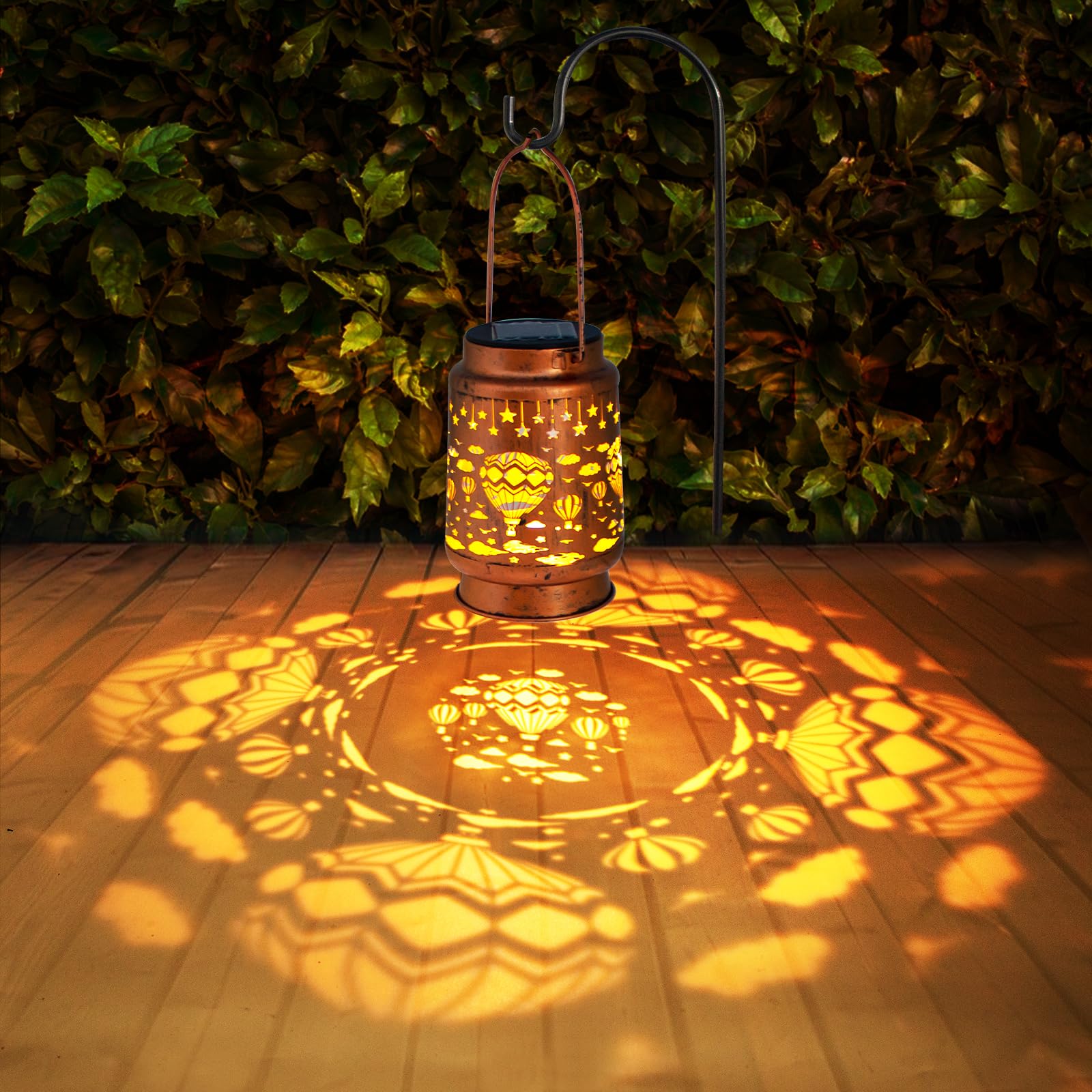 Solar Lanterns Outdoor Garden Decor  Gifts For Women  Mom  Grandma  Birthday  Thanksgiving  Decorative Waterproof Hanging Metal Led Light For Yard  Patio  Lawn  Landscape  Backyard (Hot Air Balloon)
