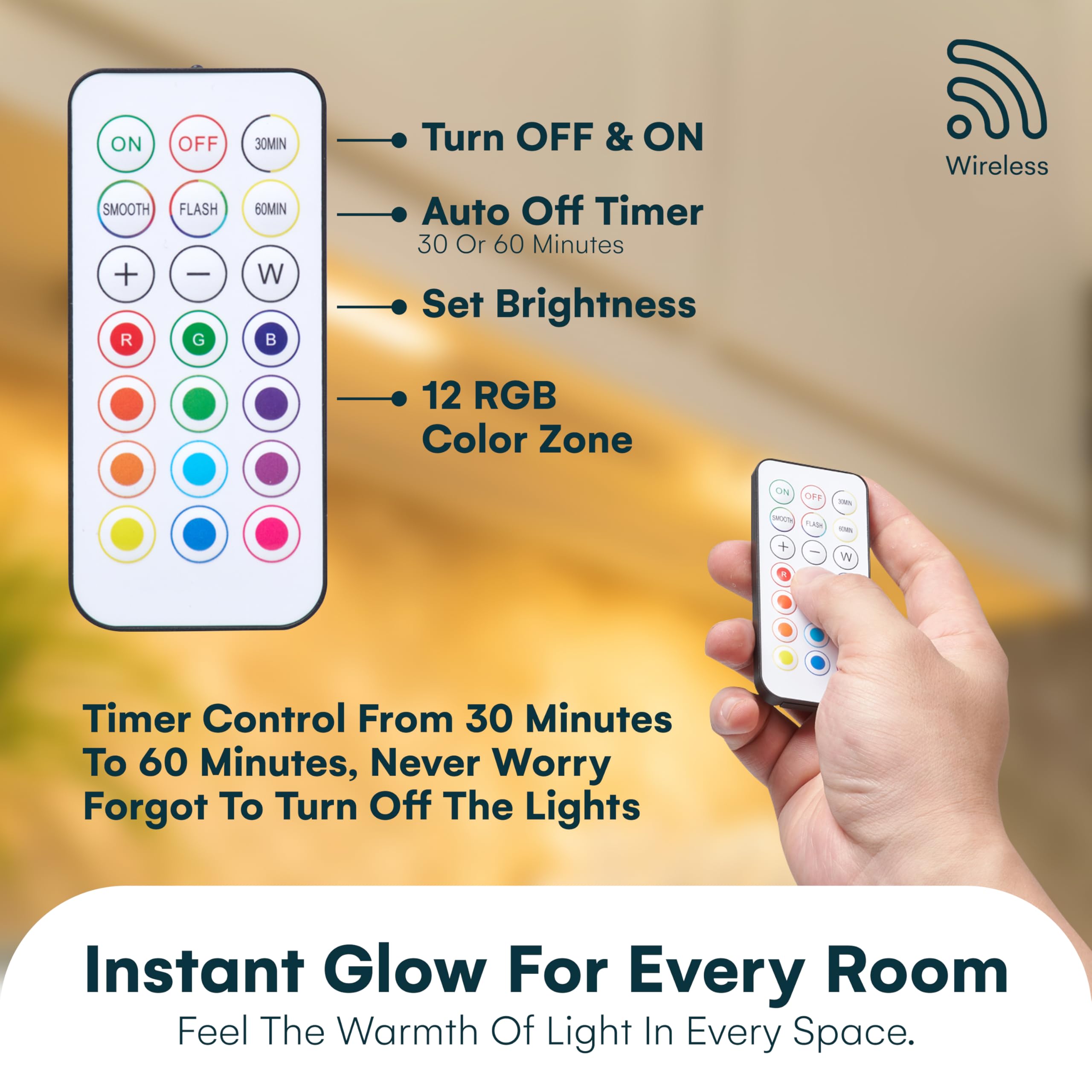 Brilliant Evolution LED Wireless Ultra Thin Light, 50 Lumens, RGB Color Temperature, 2 Pack, White, Model PXBR-000069-FBA