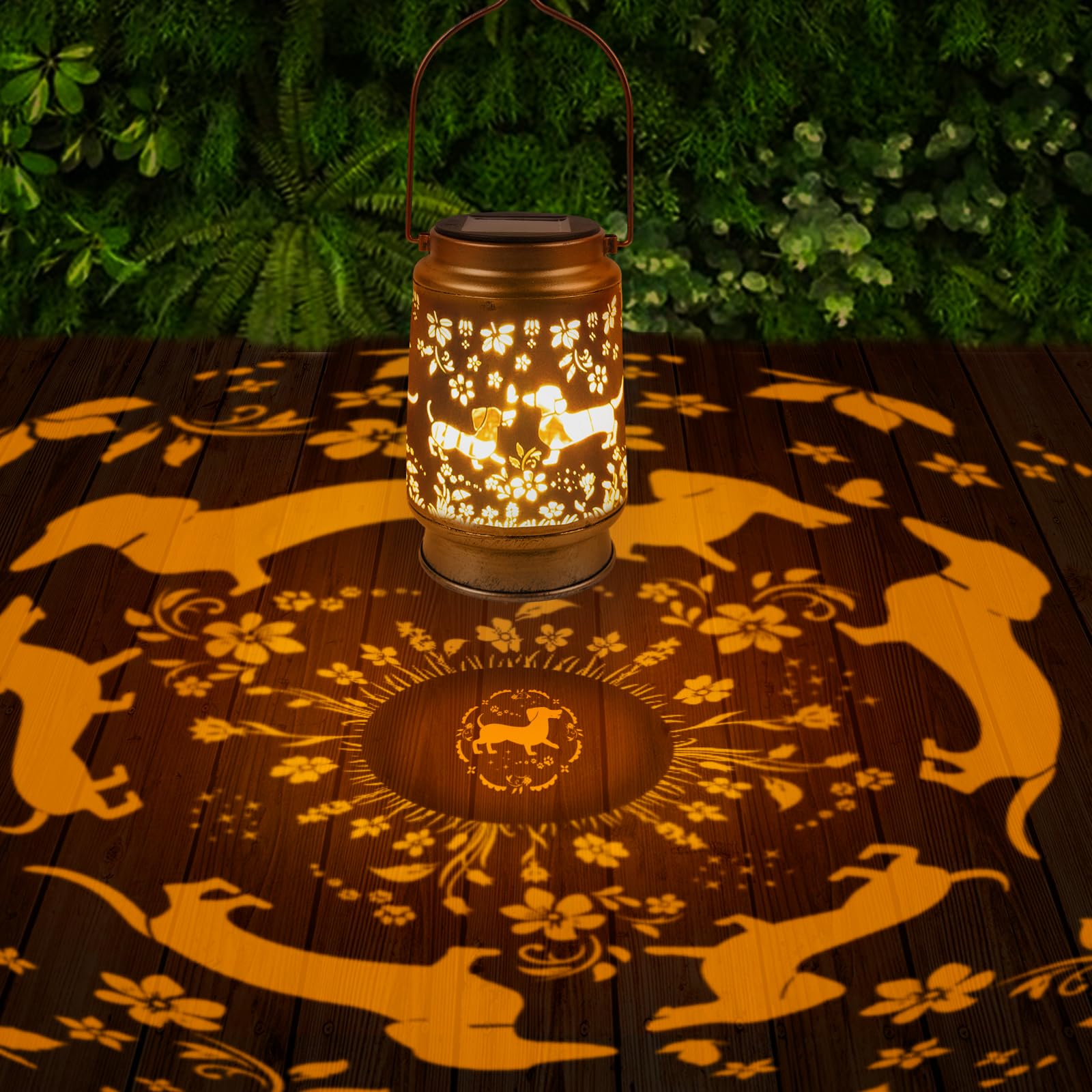 Dachshund Hanging Solar Lanterns Outdoor Waterproof  Garden Decor Solar Lights Patio Porch Yard Lawn Decorative Light  Dachshund Gifts for Women Men