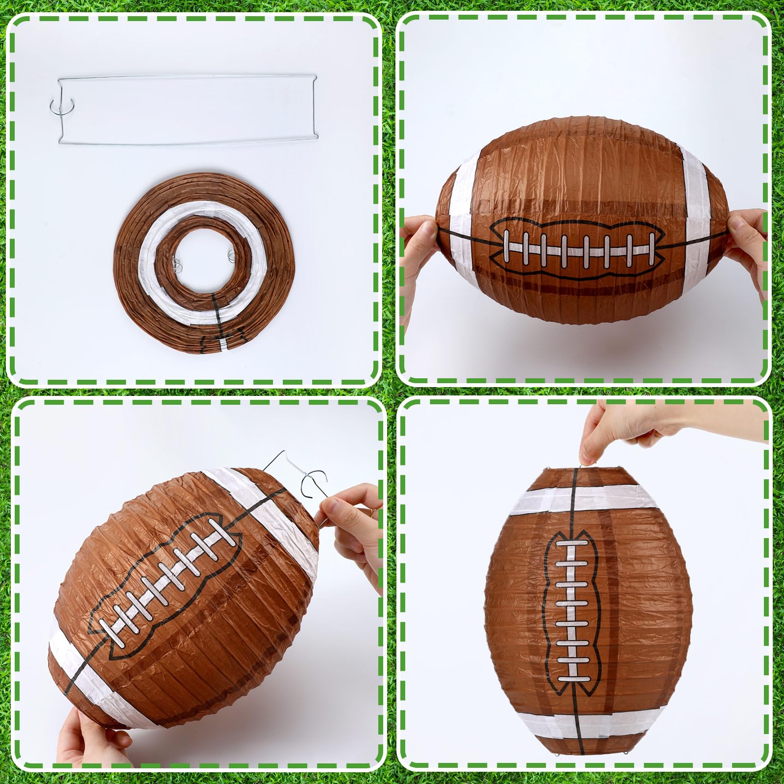 Bencailor 13 Pcs Sports Paper Lanterns - Multicolor Soccer, Baseball, Football, Basketball for Birthday Party Decoration