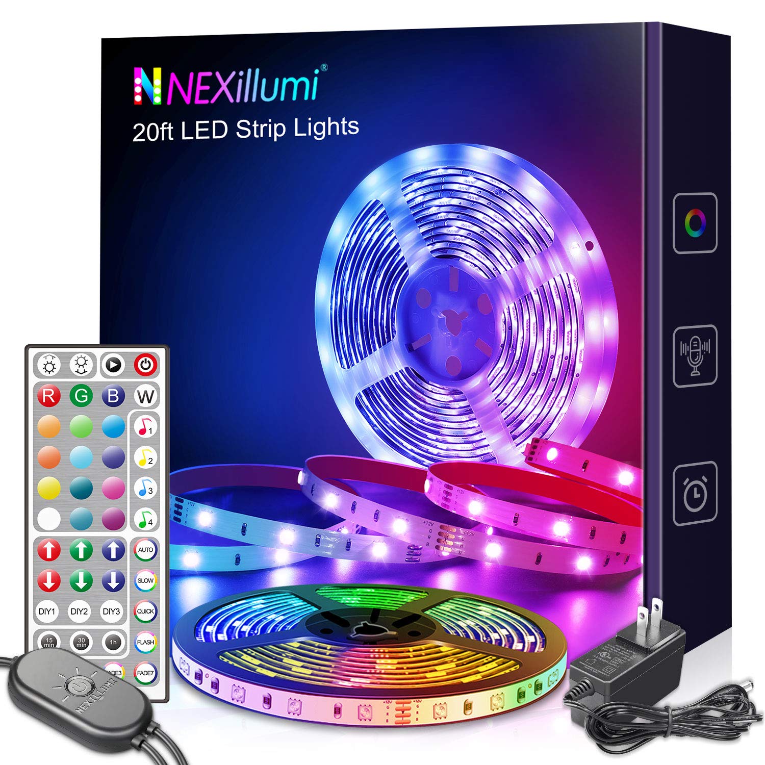 Nexillumi Led Lights for Bedroom 100ft with Color Changing LED Band Lights with Remote and APP Control RGB Lighting Band for Indoor Party Home Room Decor and Luces LED para Cuarto