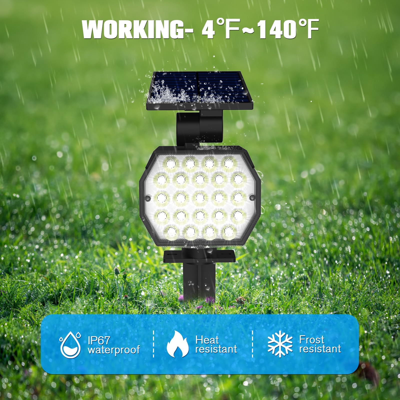 NIORSUN Solar Spot Lights, 23 LEDs, IP67 Waterproof, 3 Lighting Modes, 6 Pack, Cool White, Model TBD60-White6