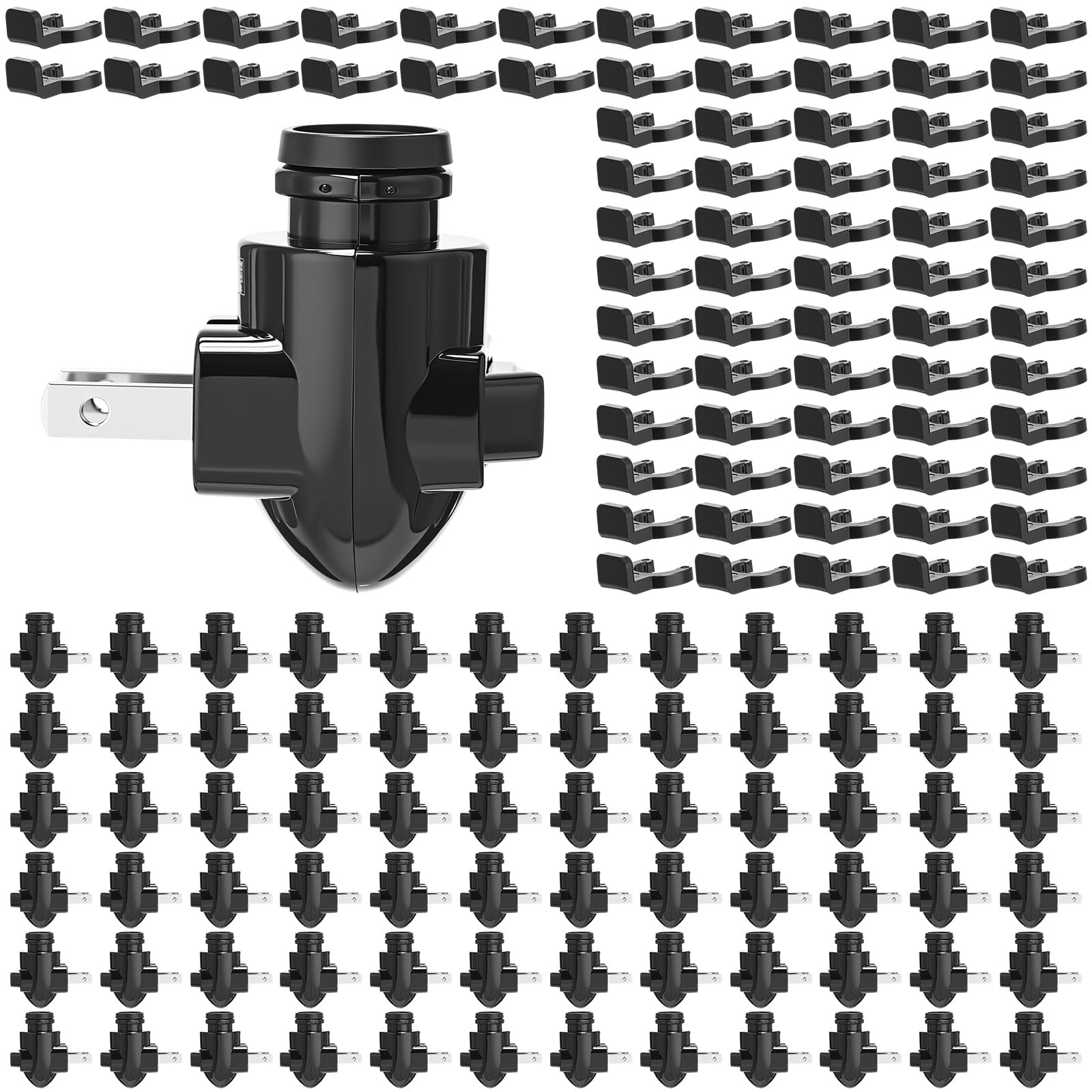 Tuanse 80 Sets Plug in Night Light Module Night Light Base with Shade Mounting Clip Plastic Lights Rotating Base for Making Your