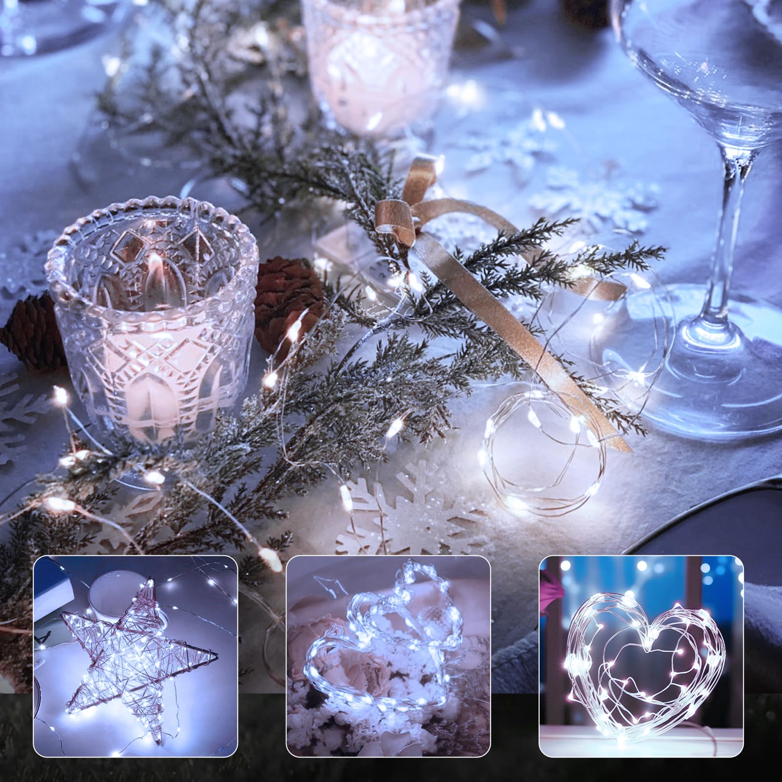 btfarm Fairy Lights 10 Pack, 10FT 30LED Twinkle Lights, Battery Operated, Waterproof, Cool White, Model L14