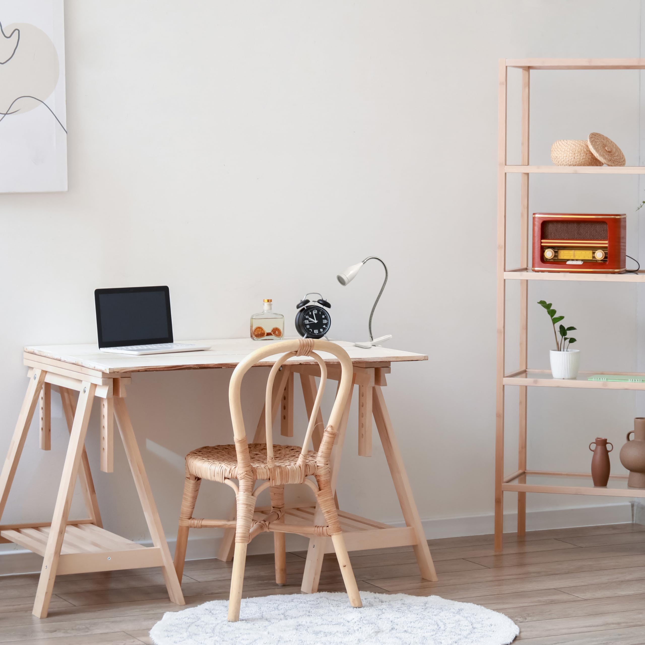 Simple Designs Ld2005-Wht Flexible Gooseneck Led Clip Light Desk Lamp, White