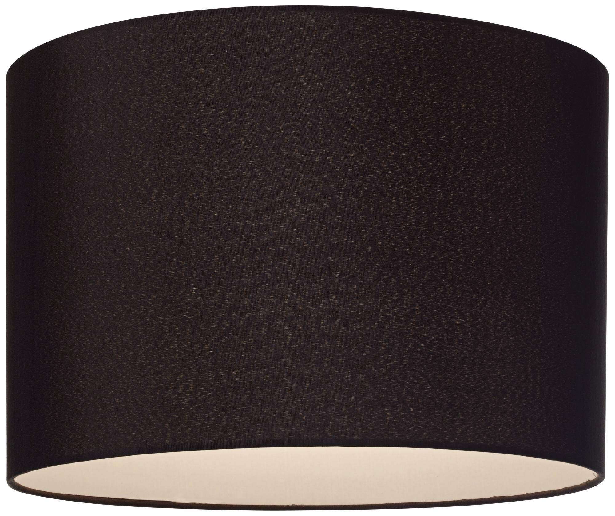 Black Medium Hardback Drum Lamp Shade 16'' Top X 16'' Bottom X 11'' High (Spider) Replacement With Harp And Finial - Springcrest