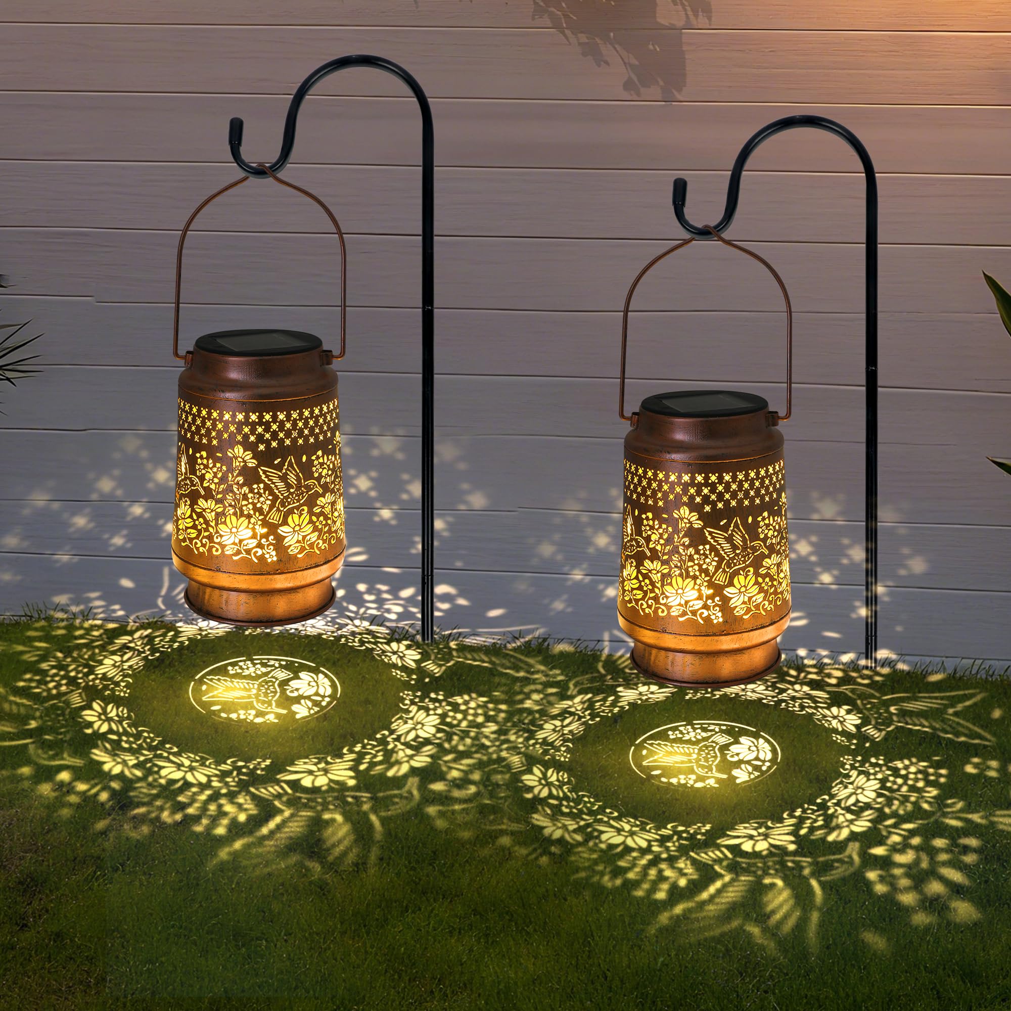 Sumloty Hummingbird Solar Lantern - Outdoor Decorative Solar Lanterns for Garden, Patio, Backyard, and Porch - Waterproof Hangin