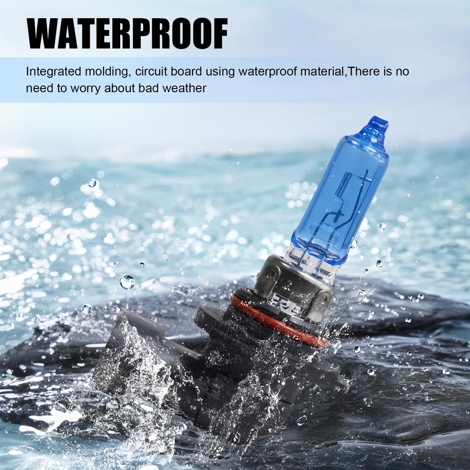 Anyhut HB3/9005 Halogen Fog Light Bulb, 12V 100W, White, Plug and Play, Universal Fit for Most Cars