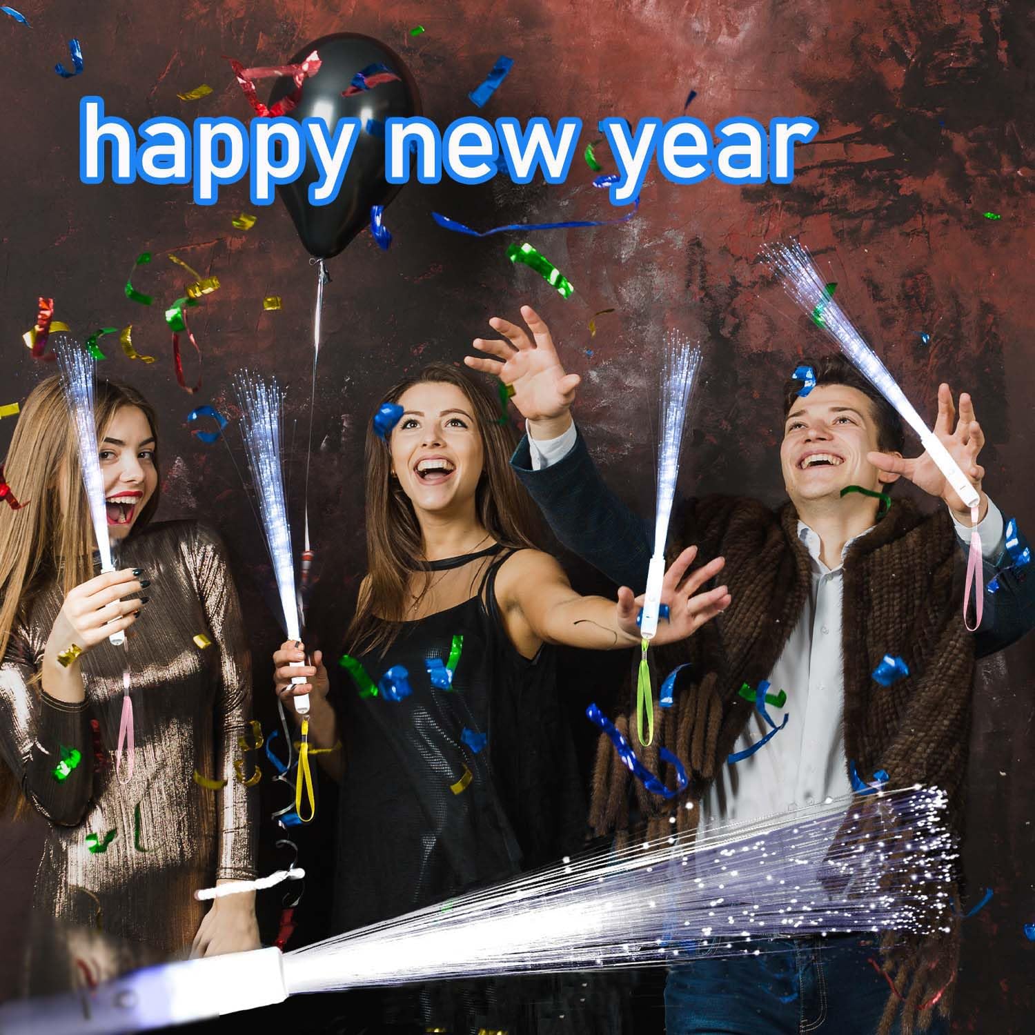 Zloveleexr 25 Pcs White Fiber Optic Wands,3 Models Wedding Sparklers,Glow Sticks Light Up Sticks Led Light Wands Fit Wedding Bri