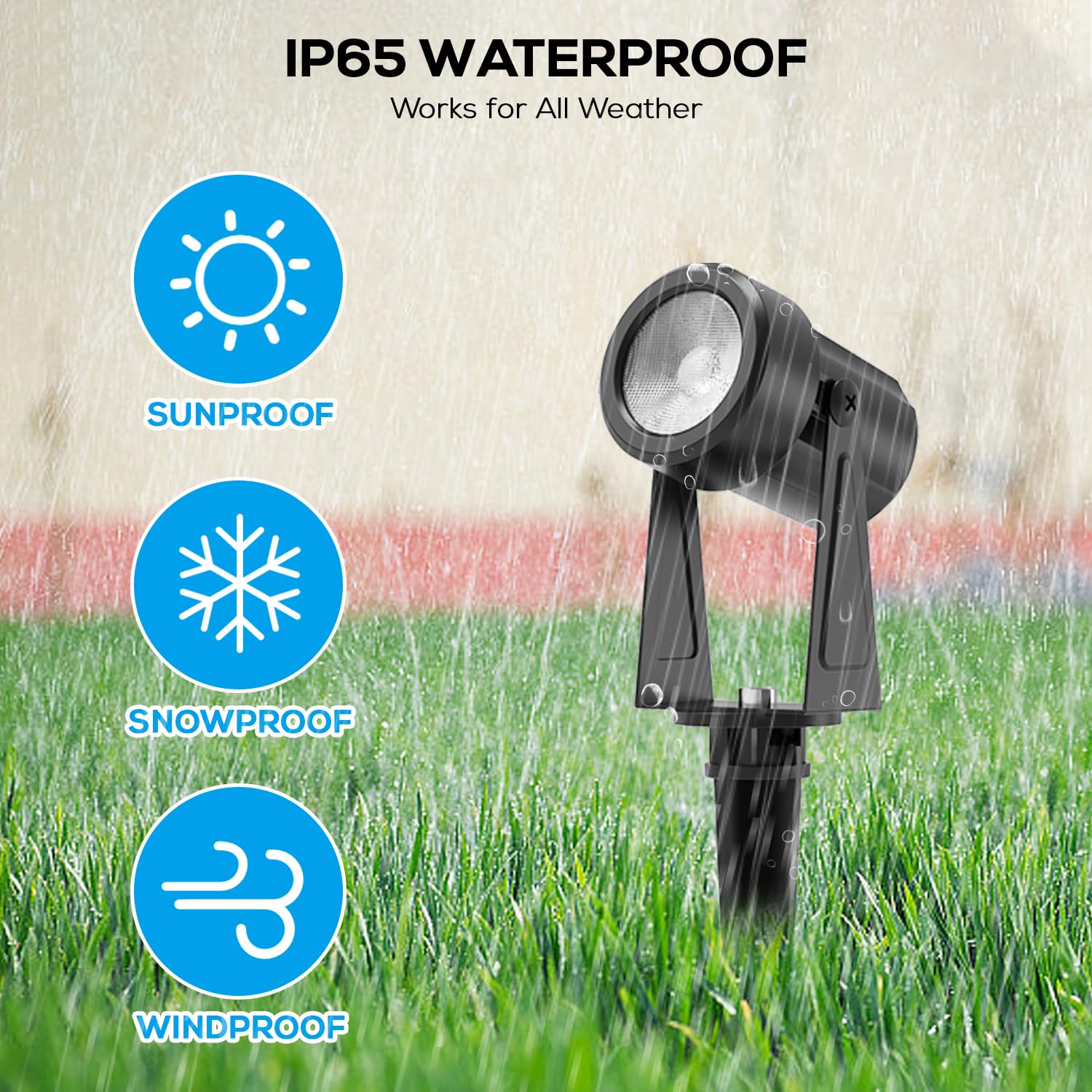 Sunthin Outdoor Landscape Lighting With Dusk To Dawn Sensor Controller, 6 Pack