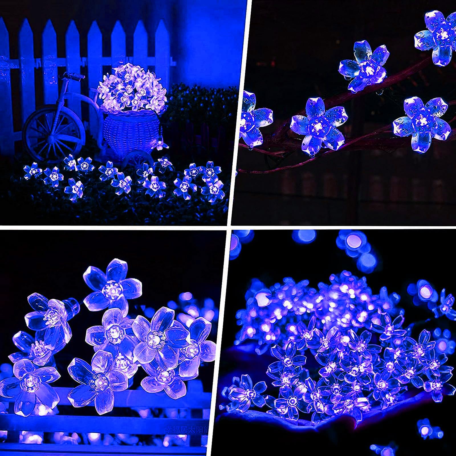 FULLBELL LED String Lights 33Ft 100 LEDs Blue Fairy Lights for Bedroom, Wedding, Party - Indoor/Outdoor Decor, Model 2022SL-FU-CA
