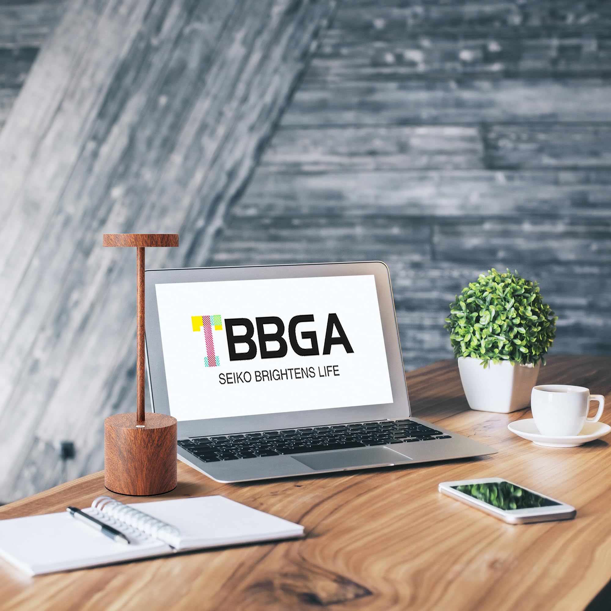 Tbbga Led Cordless Table Lamps Set Of 2,Portable Rechargeable 5000Mah Outdoor Table Lamp,3 Color Stepless Dimming Battery Powered Lamp, Table Light For Outside/Patio/Restaurant/Home.(Wood Grain)