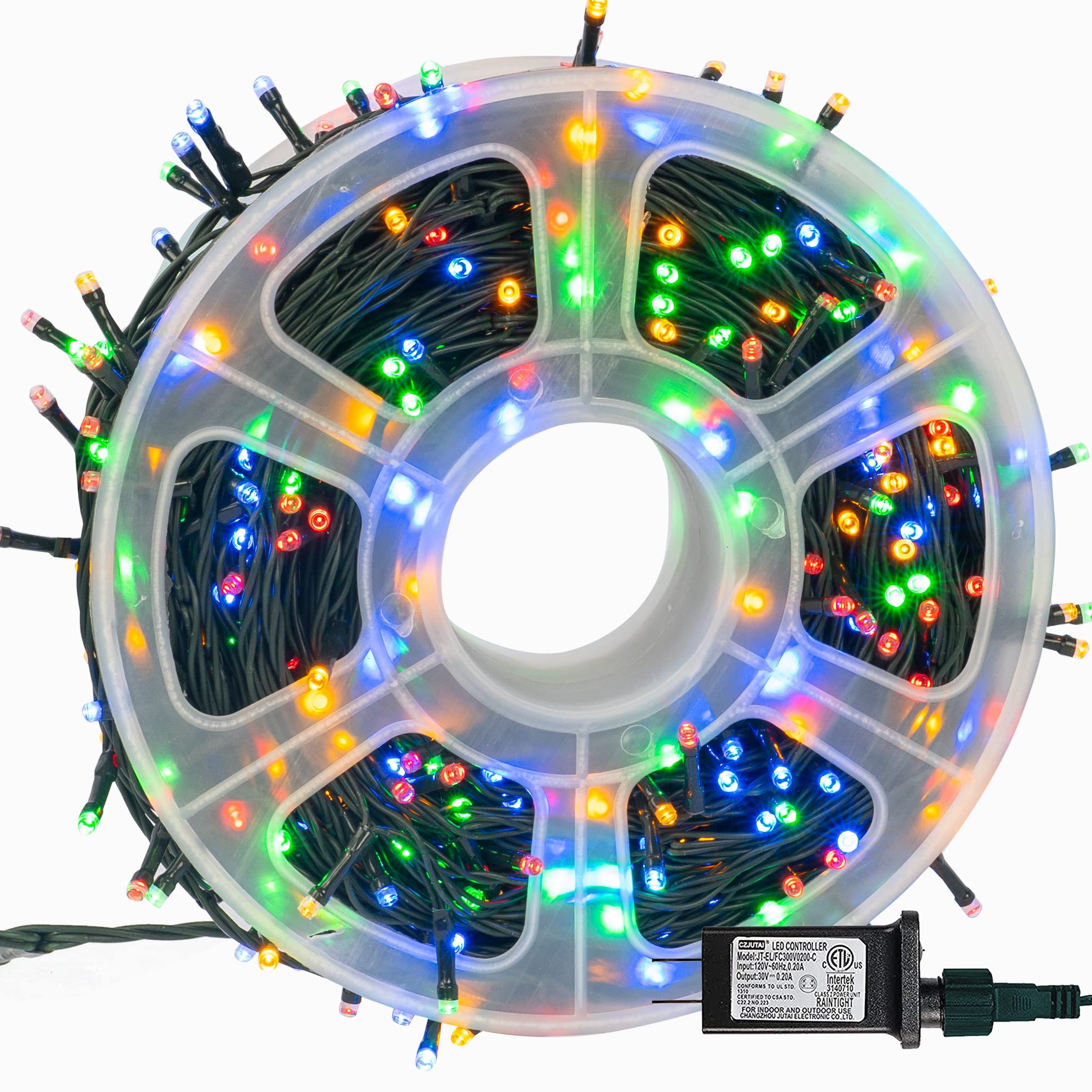 FUNPENY 164FT 500 LED Christmas Indoor Outdoor Decorative String Lights, 8 Modes Waterproof Green Wire LED Fairy Light for Xmas 