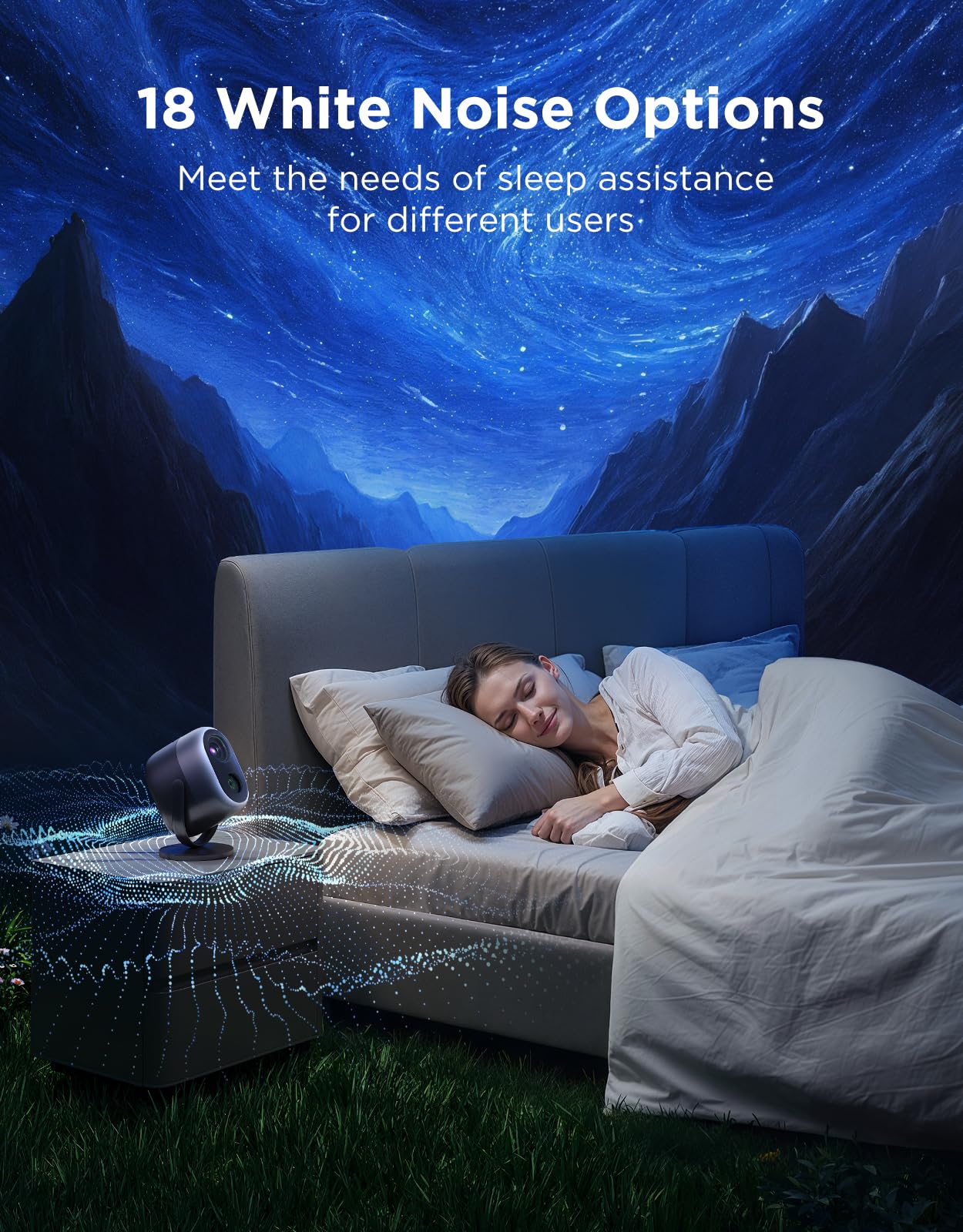 Govee Star Projector Lights, 7-Zone Colorful Nebula, 540ft² Coverage, ABS, Black, Model H6095, LED Sleep Lamp for Kids & Room Decor