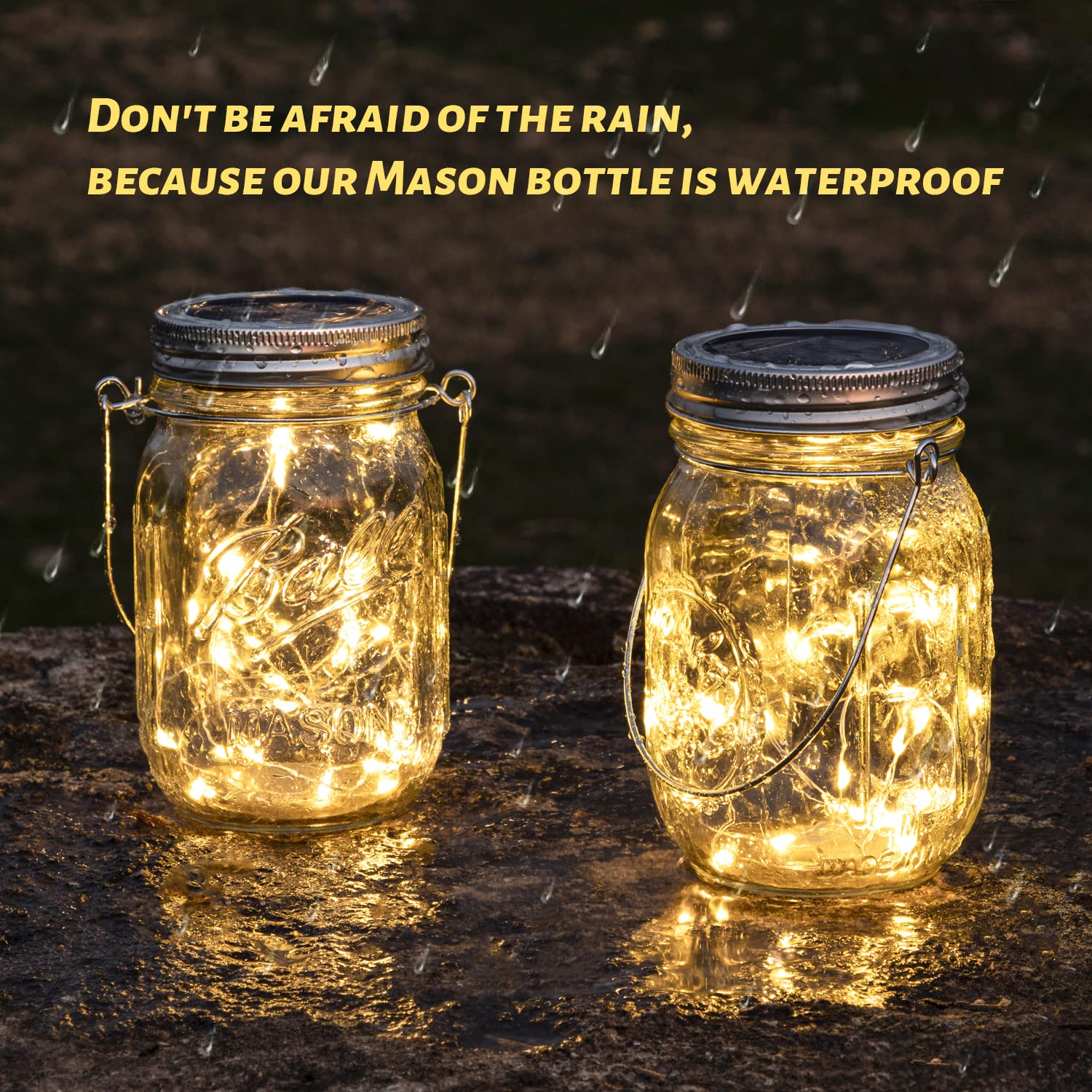 Hxweiye 8 Pack Solar Mason Jar Lights Lanterns,Jars & Hangers Included,30Led Waterproof Hanging Outdoor Fairy Lights For Patio G
