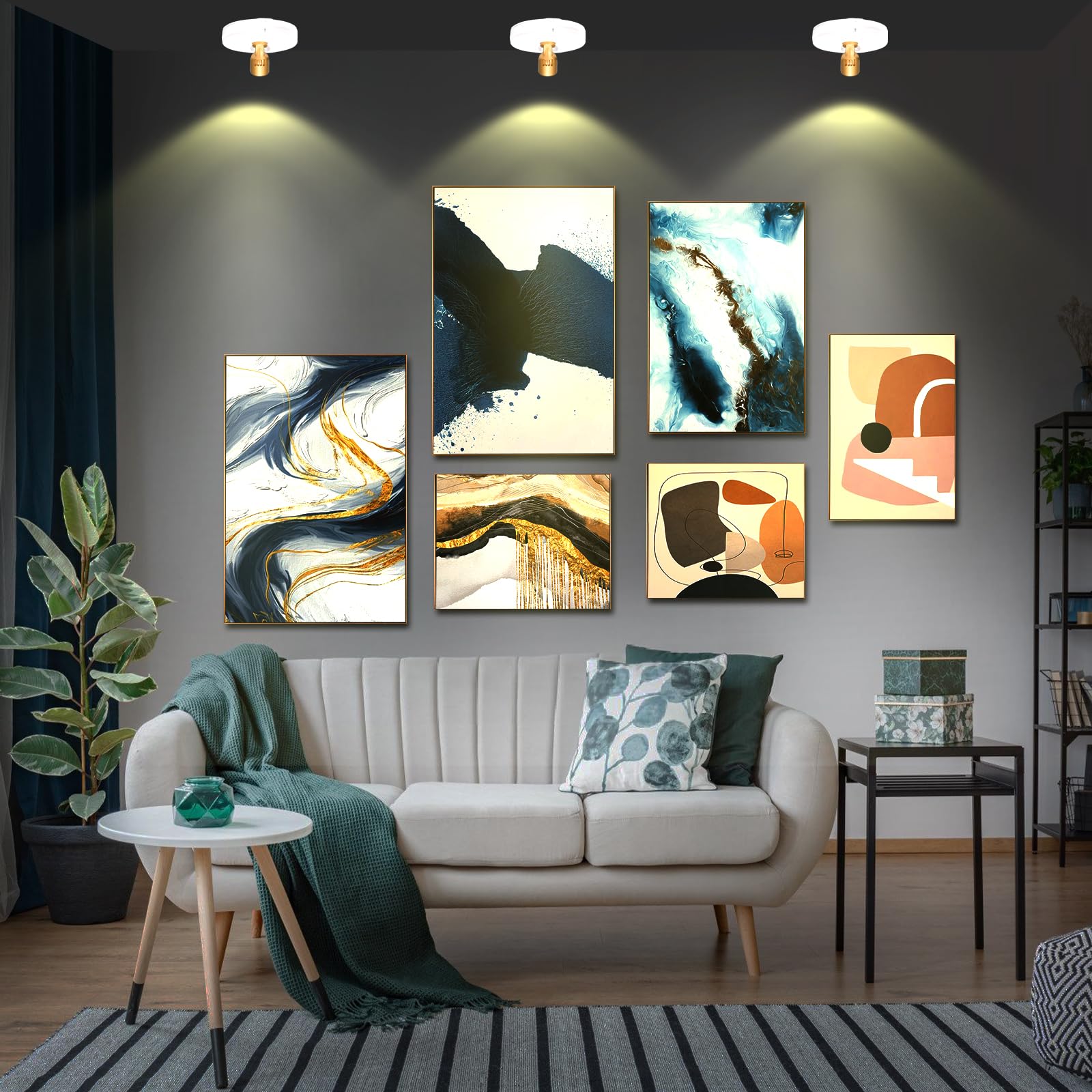 Wireless Spotlight Battery Powered, Led Picture Light With Remote, Accent Spot Light For Plant Tree Indoor, Dimmable Puck Lights