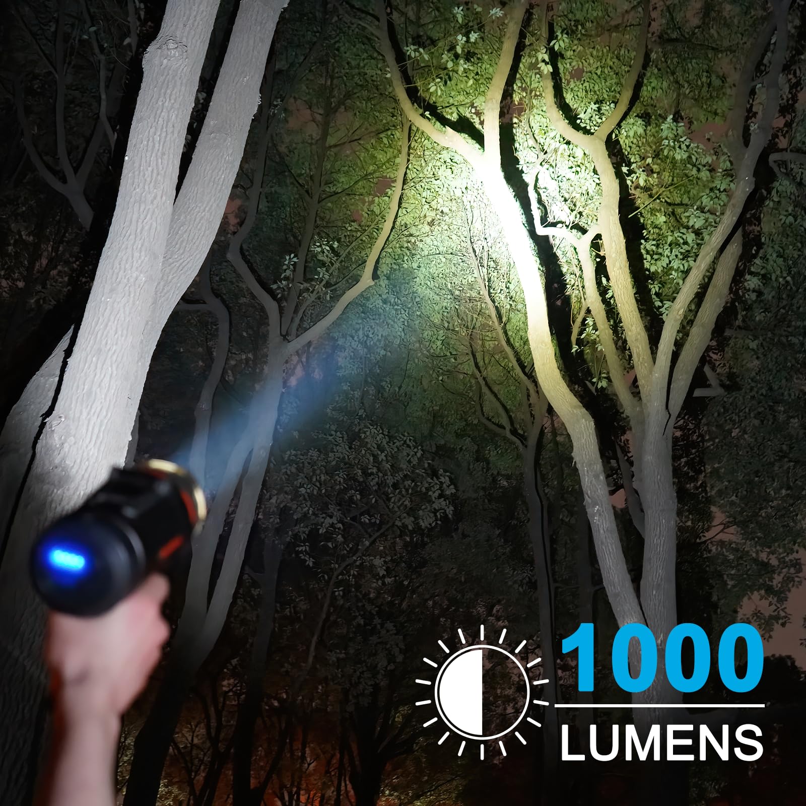 GOODSMANN 1000 Lumen Waterproof Rechargeable Marine Spotlight, Black, Model 9212-89201-01A, Durable Aluminum and Rubber Construction