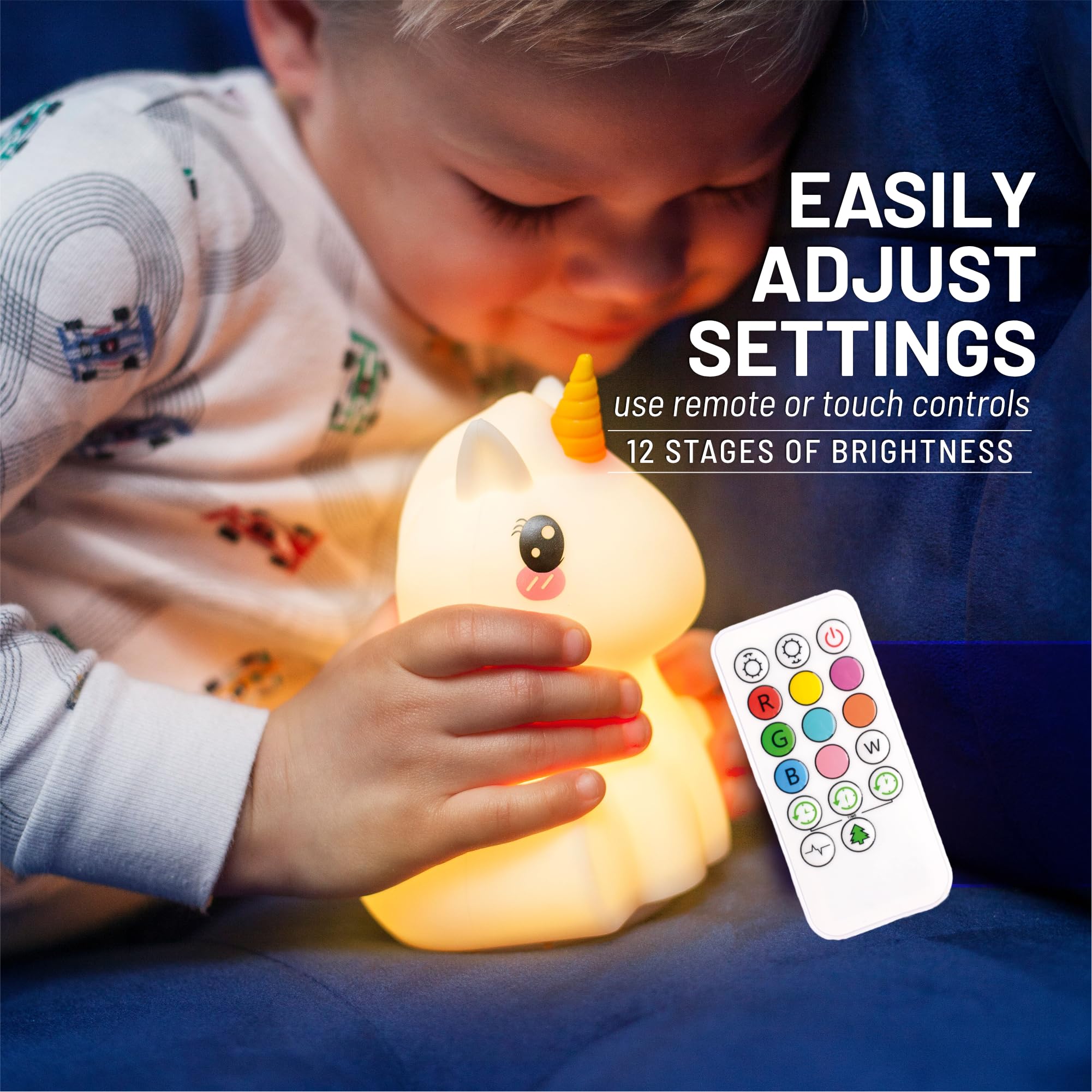 Lumipets Unicorn Night Light, Silicone Kids Lamp, Multicolor, Model JL-323, Cute Nursery Light for Toddlers and Babies