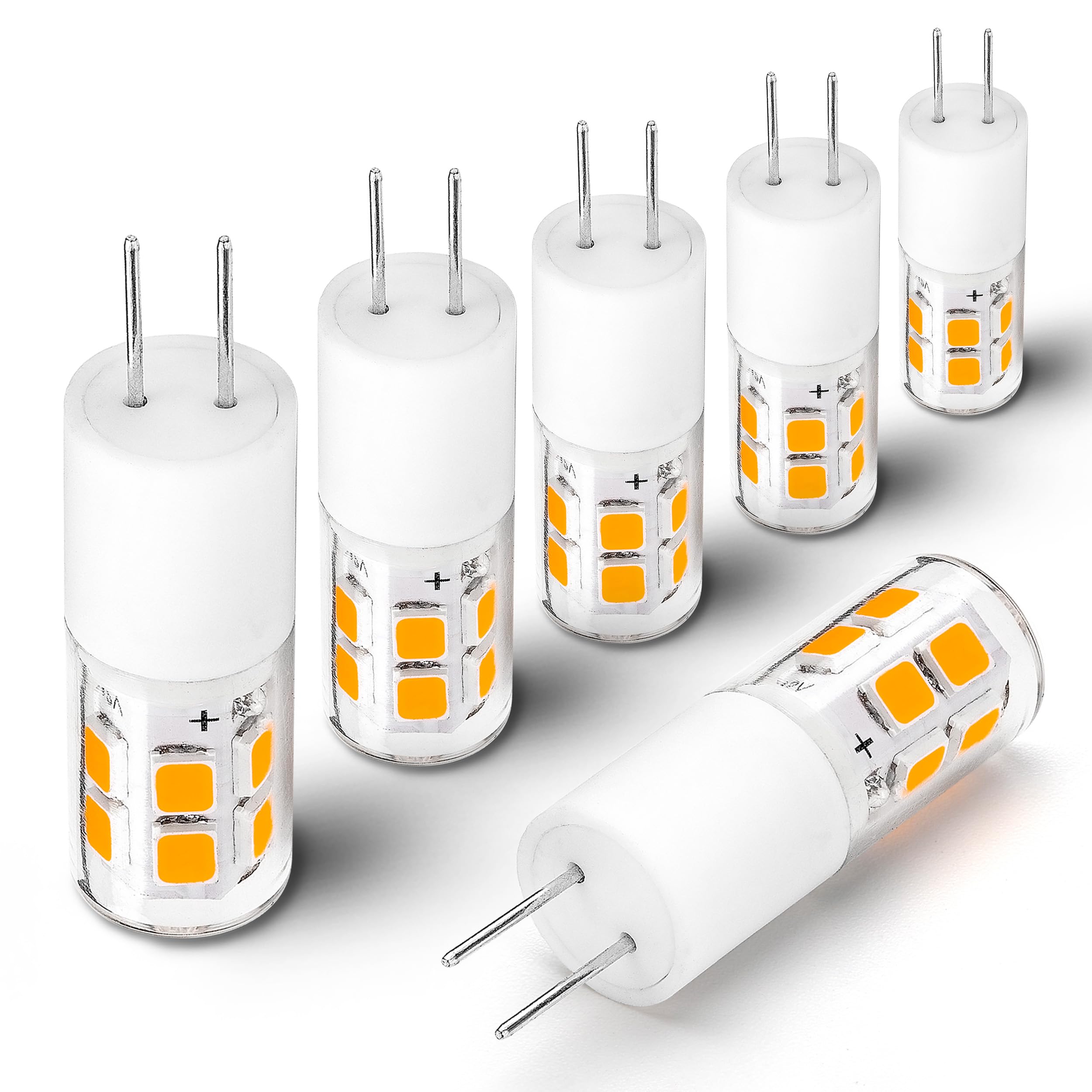 G4 LED Bulb 3W Equivalent to 10W/20W30W Halogen  2700K Warm White 12V Low Voltage Landscape Path Light Bulbs  G4 T3 JC Bi-Pin Base Bulb for Outdoor Landscape Deck Stair Step Path Lights (6 pack)