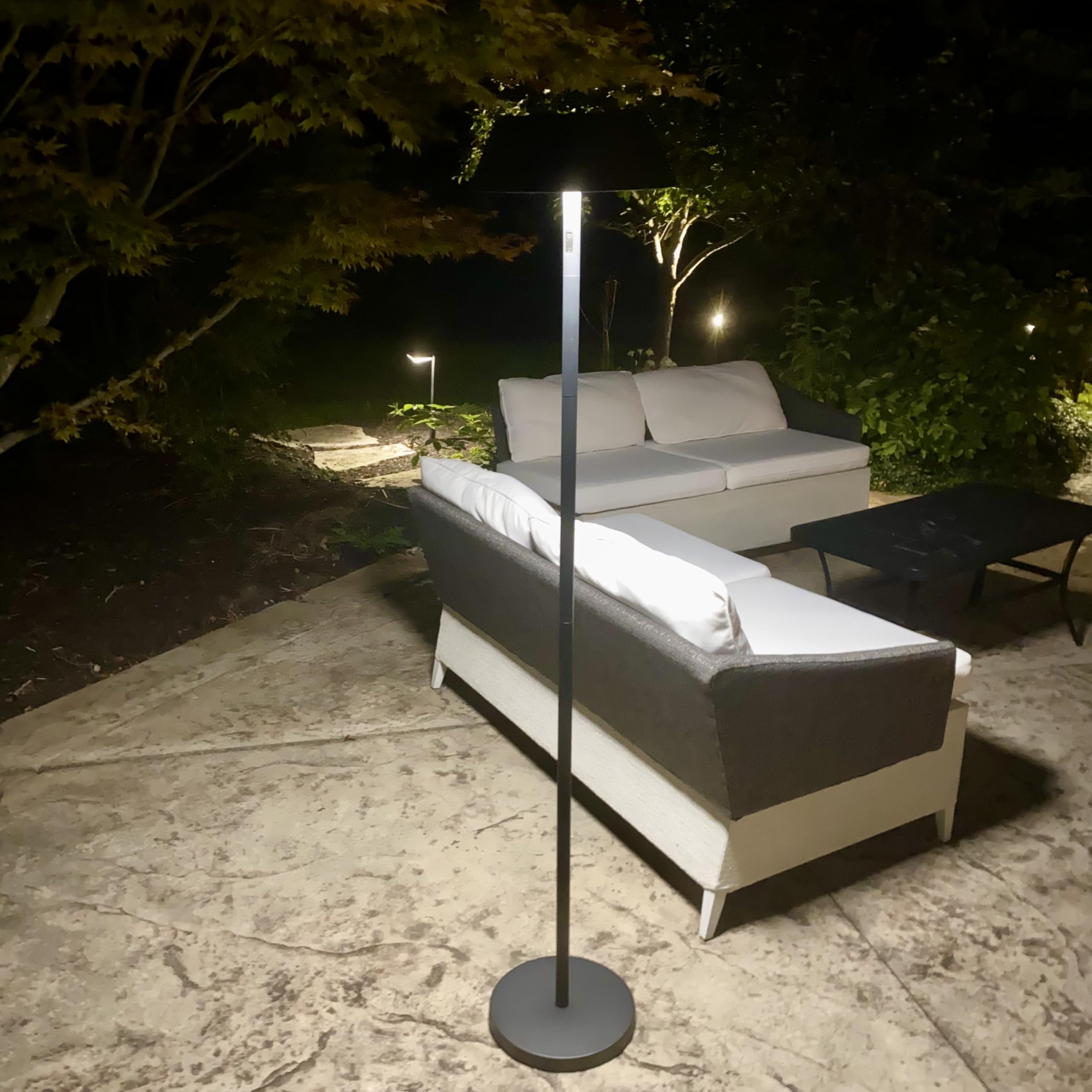 Bobcat Lighting Outdoor Solar Floor Lamp - Tall, Bright, Cordless, 3 Light Colors, Usb-C Charge