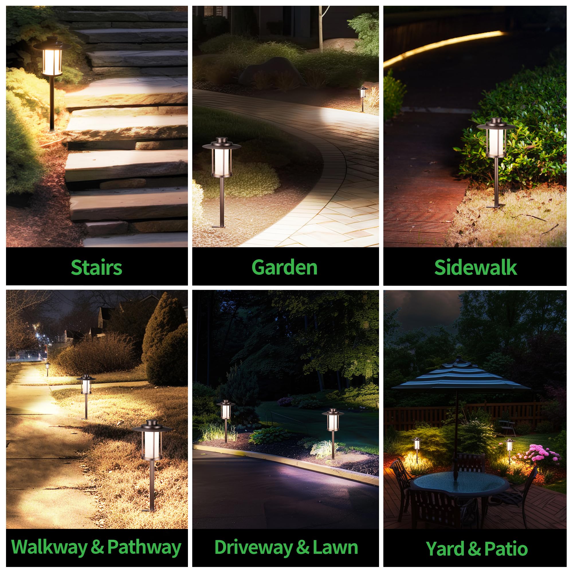 Varmtalys Pathway Landscaping Lighting Low Voltage, 5Cct Adjustable Setting Garden Path Light Led 12V, Outdoor Waterproof Walkwa
