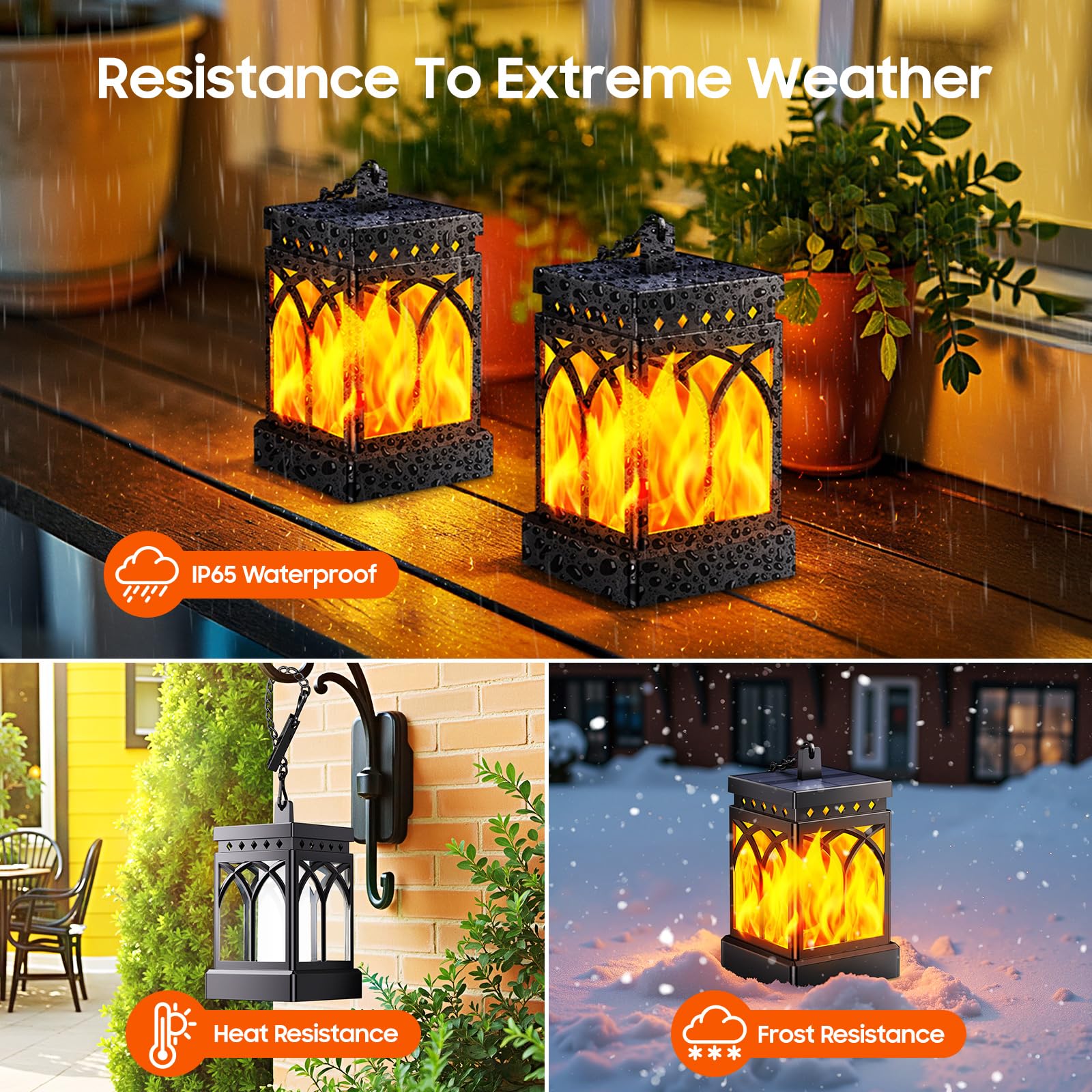 Kooper Solar Lanterns Outdoor Waterproof  Two Modes Hanging Solar Lantern Lights For Outside  Auto On/Off Lanterns Decorative Outdoor For Garden Table Yard Path Tree Patio Lawn Decor  Gifts  2 Pack