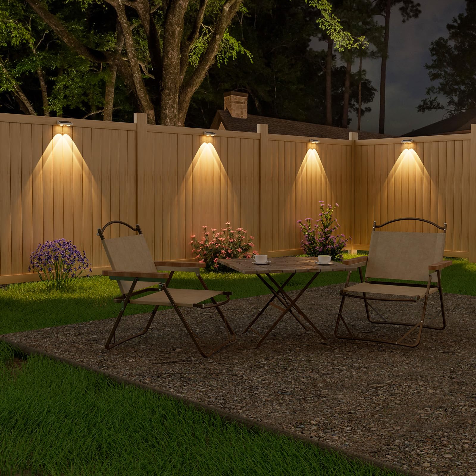 Niorsun Solar Fence Lights,8 Pack Solars Deck Light,Warm White Color,Outdoor Bulb Waterproof Led Ip65,Power Patio Lamp With Lens