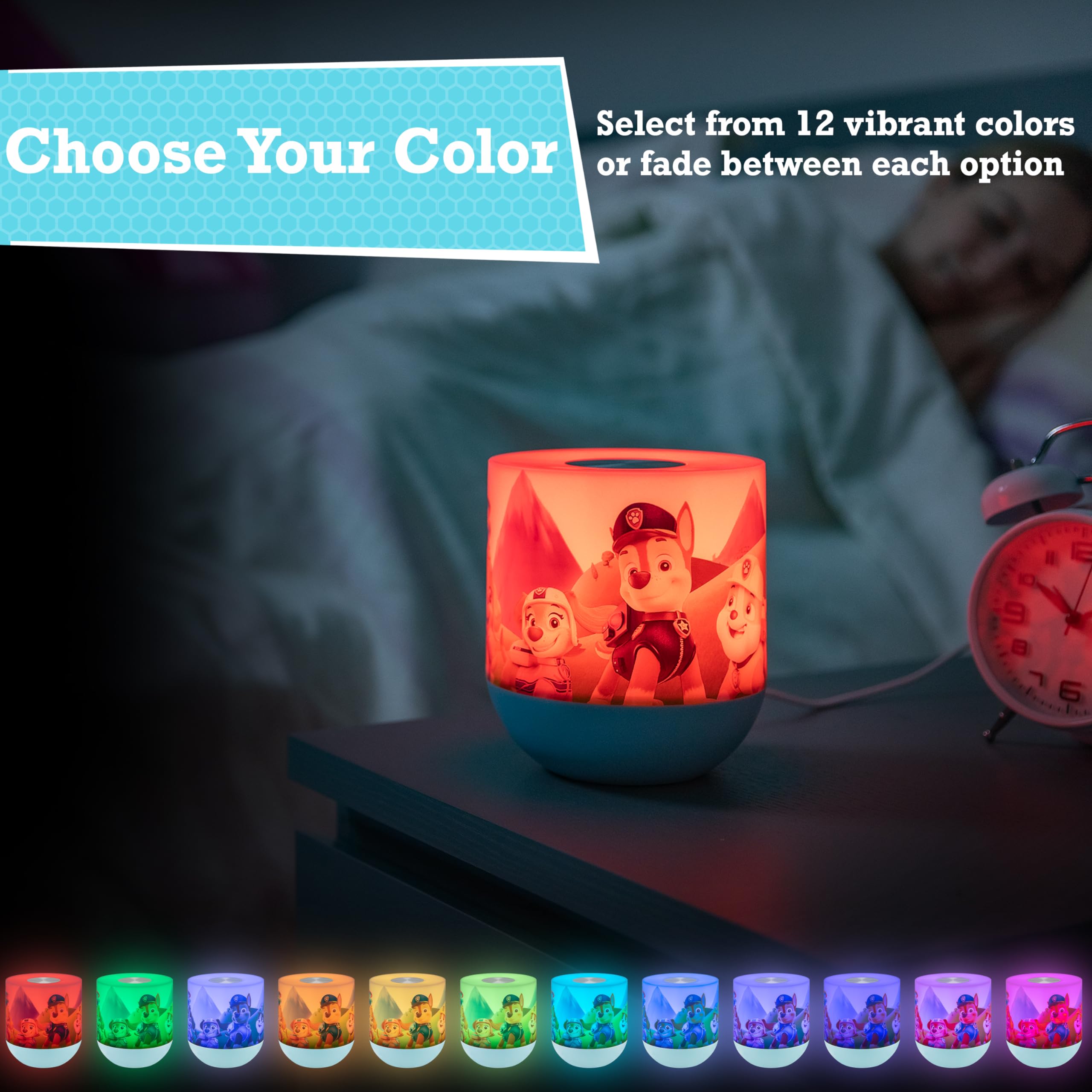 Lights By Night Paw Patrol Tabetop Lamp Color-Changing Dimmable White Light Color-Changing - Ideal For Children'S Bedroom, Bathr