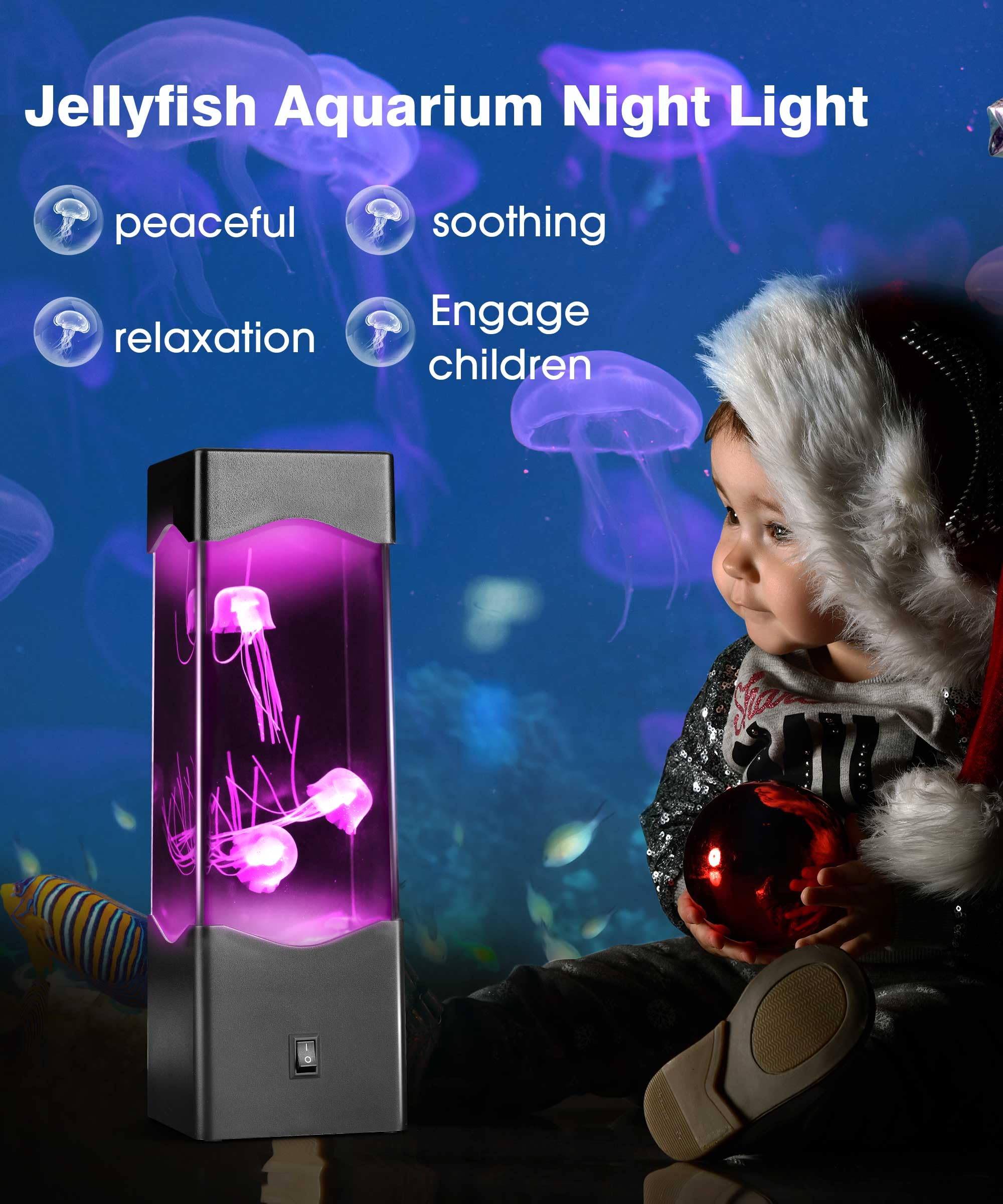 Faithorse Jellyfish Lamp Mesmerizing Lava Lamp, Multi-Color Jelly Fish Light Lamp, Christmas Gifts for Kids and Adults, Jellyfis