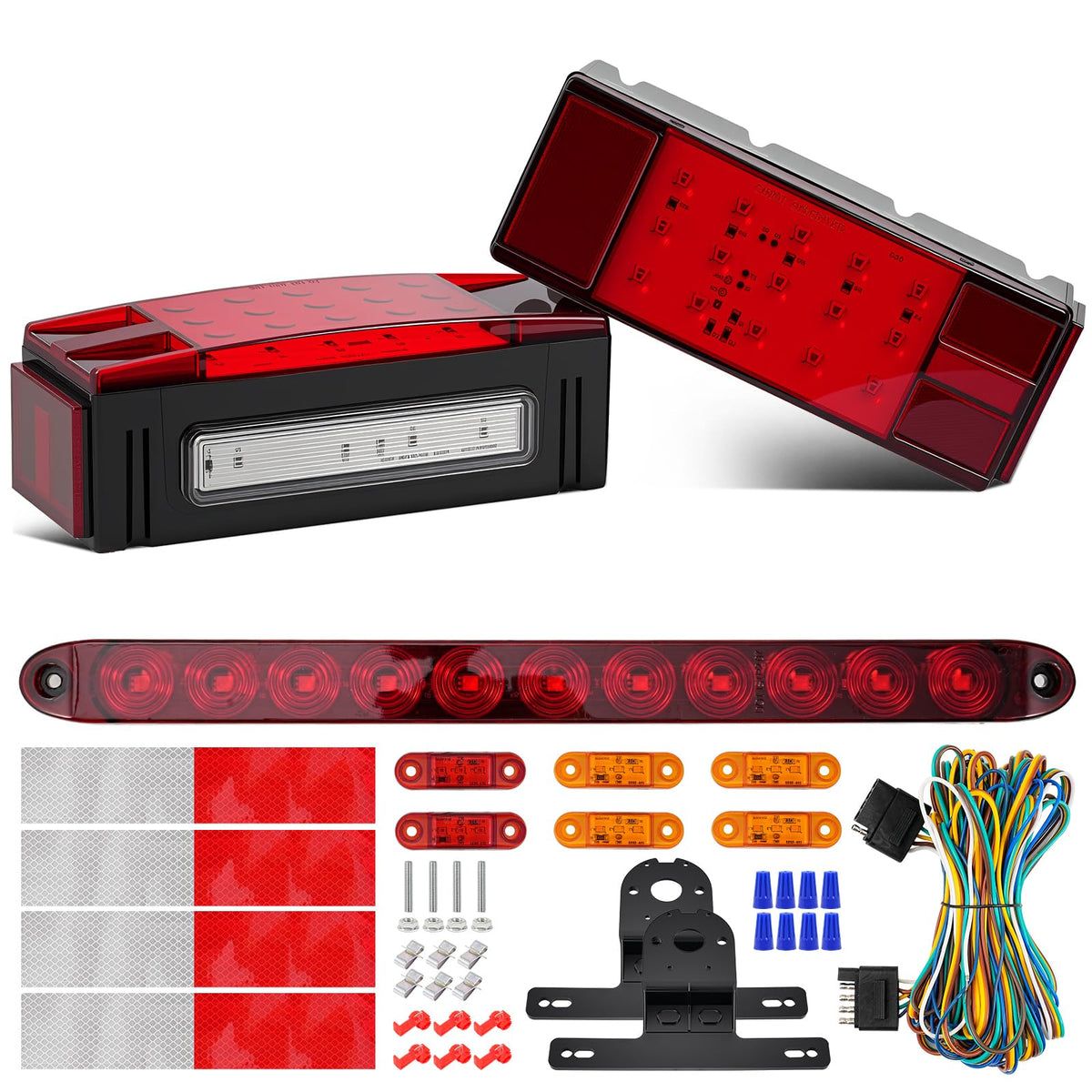 PVerandio LED Trailer Lights Kit, Rectangular Submersible Brake Stop T ...
