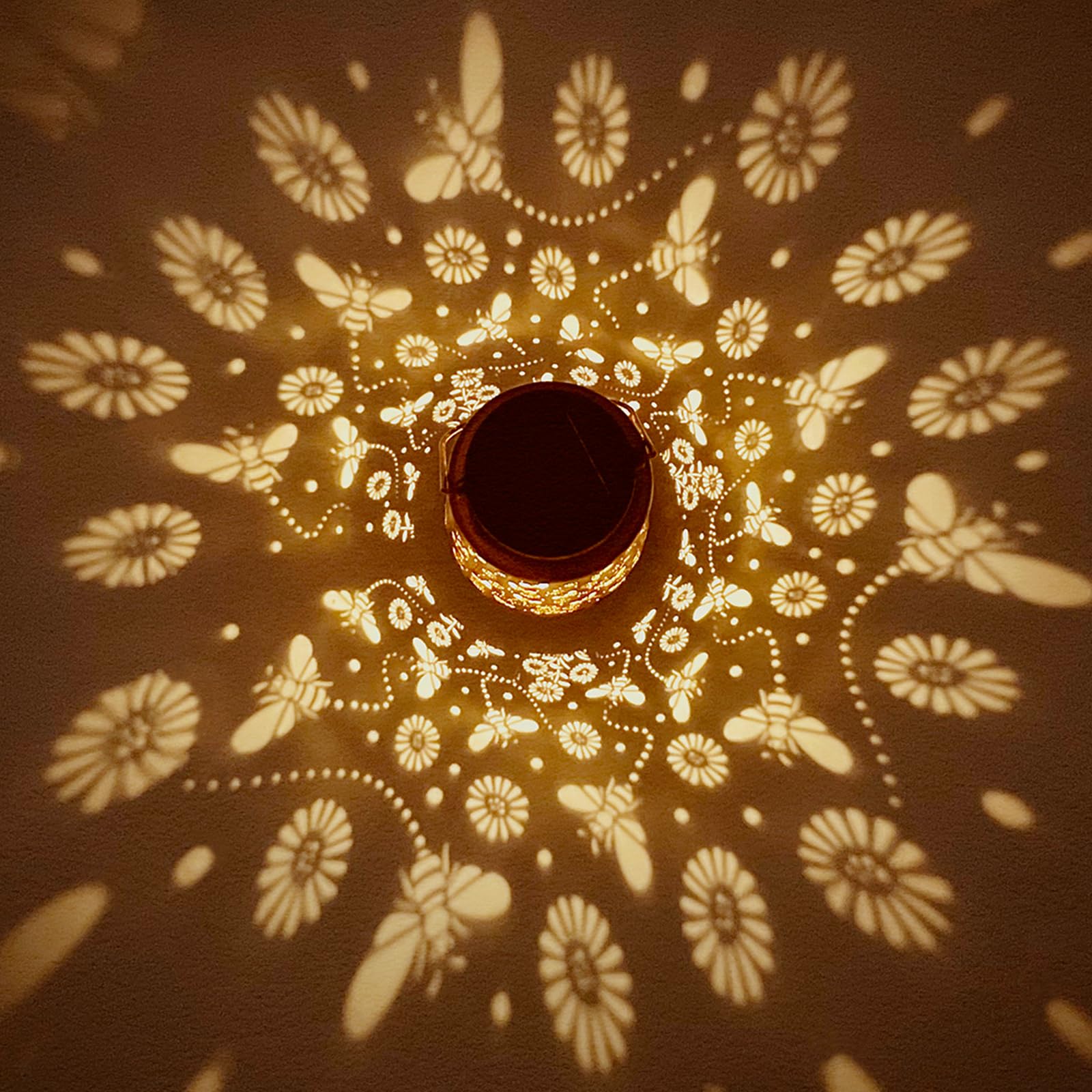 Solar Lanterns Outdoor Waterproof Bee Garden Decor Gifts For Women Mom Grandma Hanging Solar Lights Metal Solar Decoration Outsi