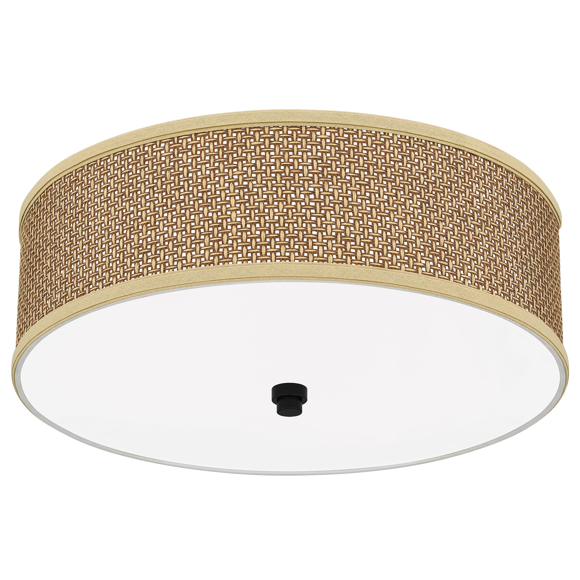 Quoizel 3-Light Flush Mount Ceiling Light, 17 Inch, Alloy Steel, Mystic Black, Model ZE1617K, Tan Oatmeal, for Home or Office