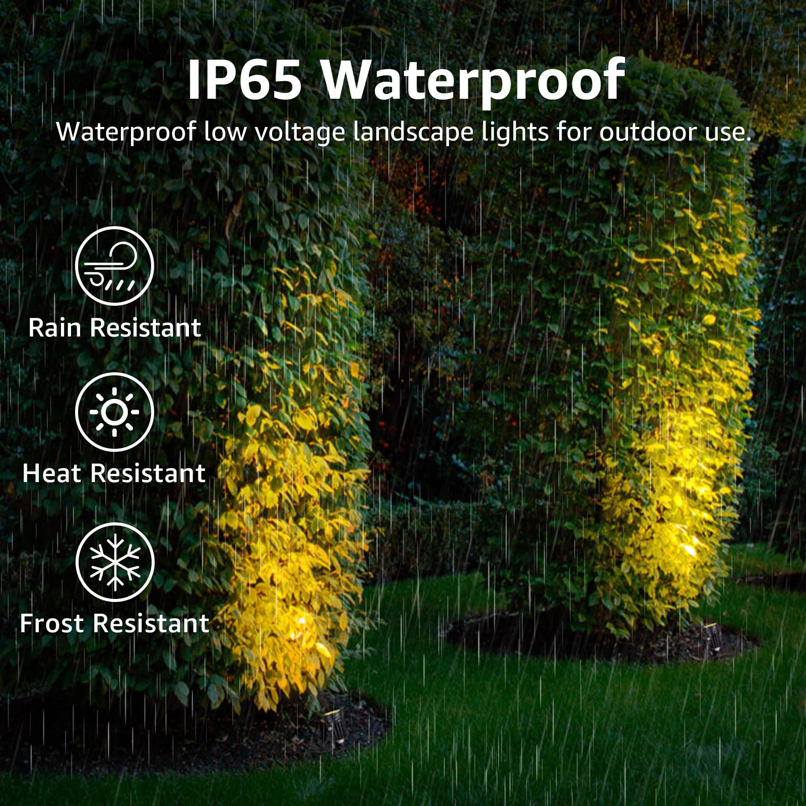 SUNVIE LED Landscape Spotlights, 3W, 3000K Warm White, Waterproof, Black, Model CLWS0304C, 4 Pack