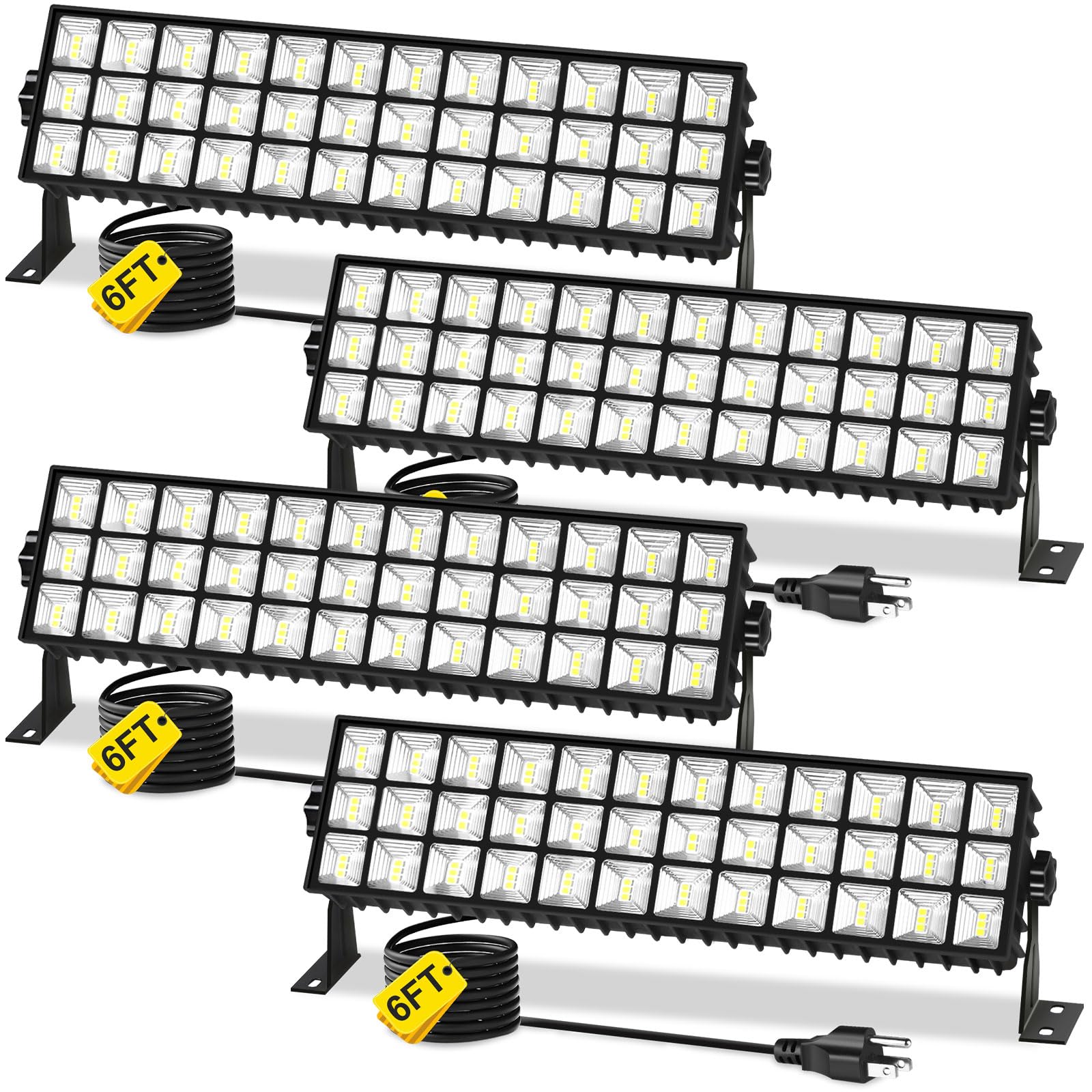 YQNLIFA 4Pack 100W Shop Light, 11000LM 6000K Daylight White Super Brighter LED Shop Light, IP66 Waterproof Garage Light with 1.8