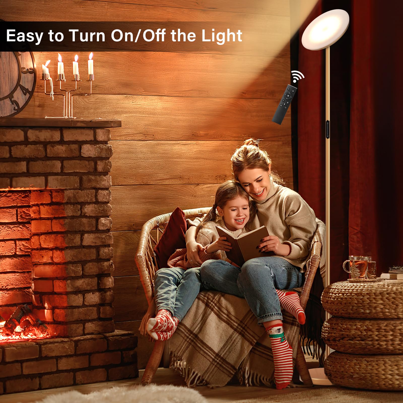 Preeotti Modern Led Floor Lamp - Remote & Touch Control, Sky Torchiere Standing Lamp, Fully Dimmable, 3 Color Temperatures, Idea