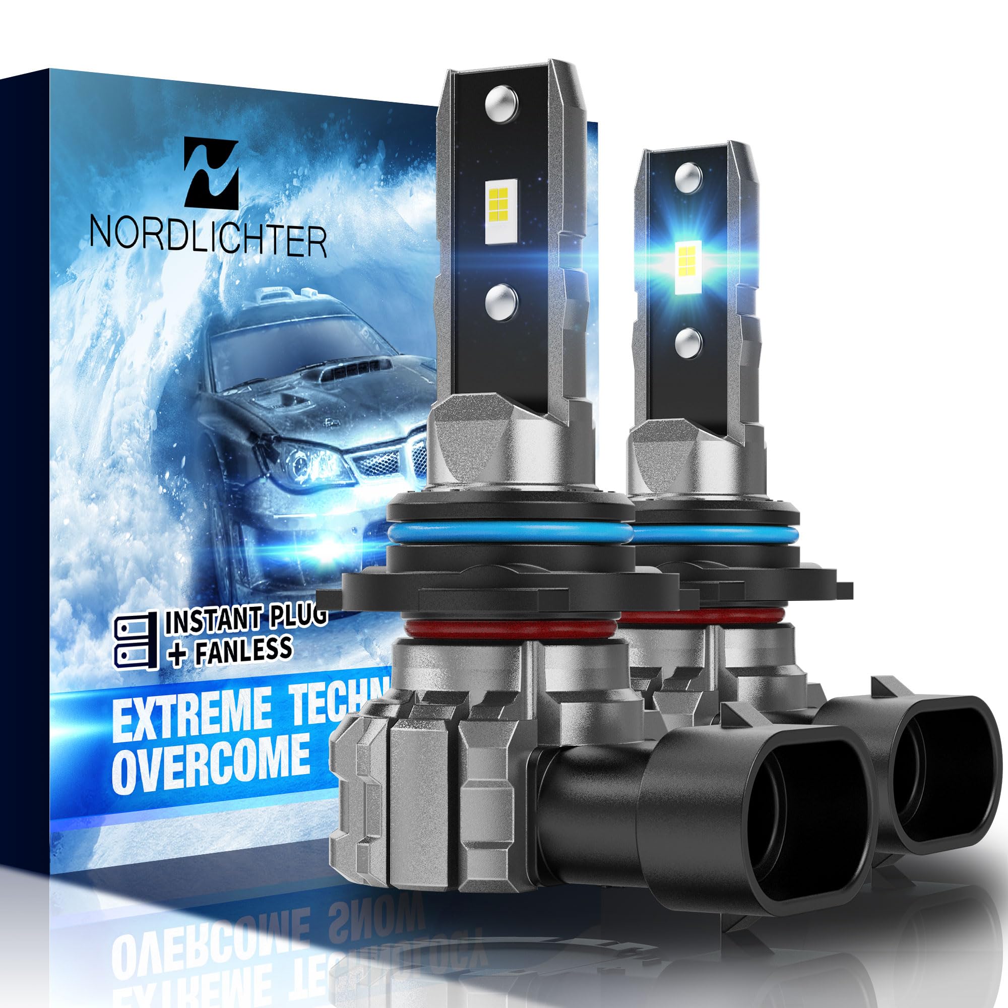 N Nordlichter 9006 Bulbs, 9006 Fog Light 300% Brightness 1:1 Mini Size 6500K Xenon White Fanless Wireless Bulbs For Car (Pack Of