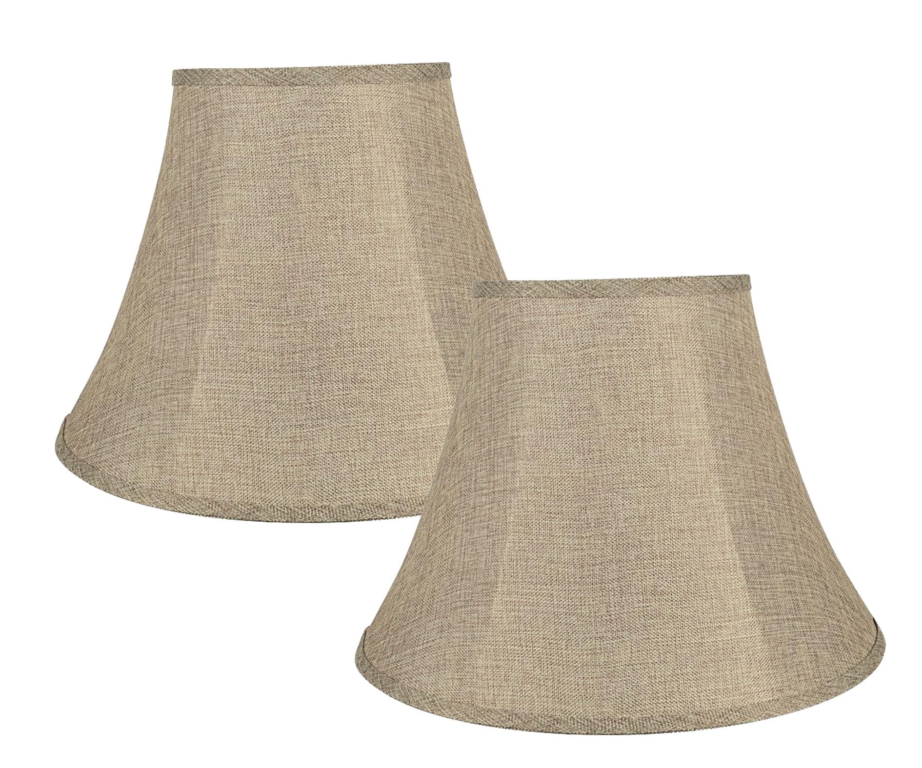 Aspen Creative 38001-2, Transitional Bell Shaped Collapsible Spider Construction Lamp Shade In Natural, 9" Top X 18" Bottom X 13" Slant Height, Set Of 2