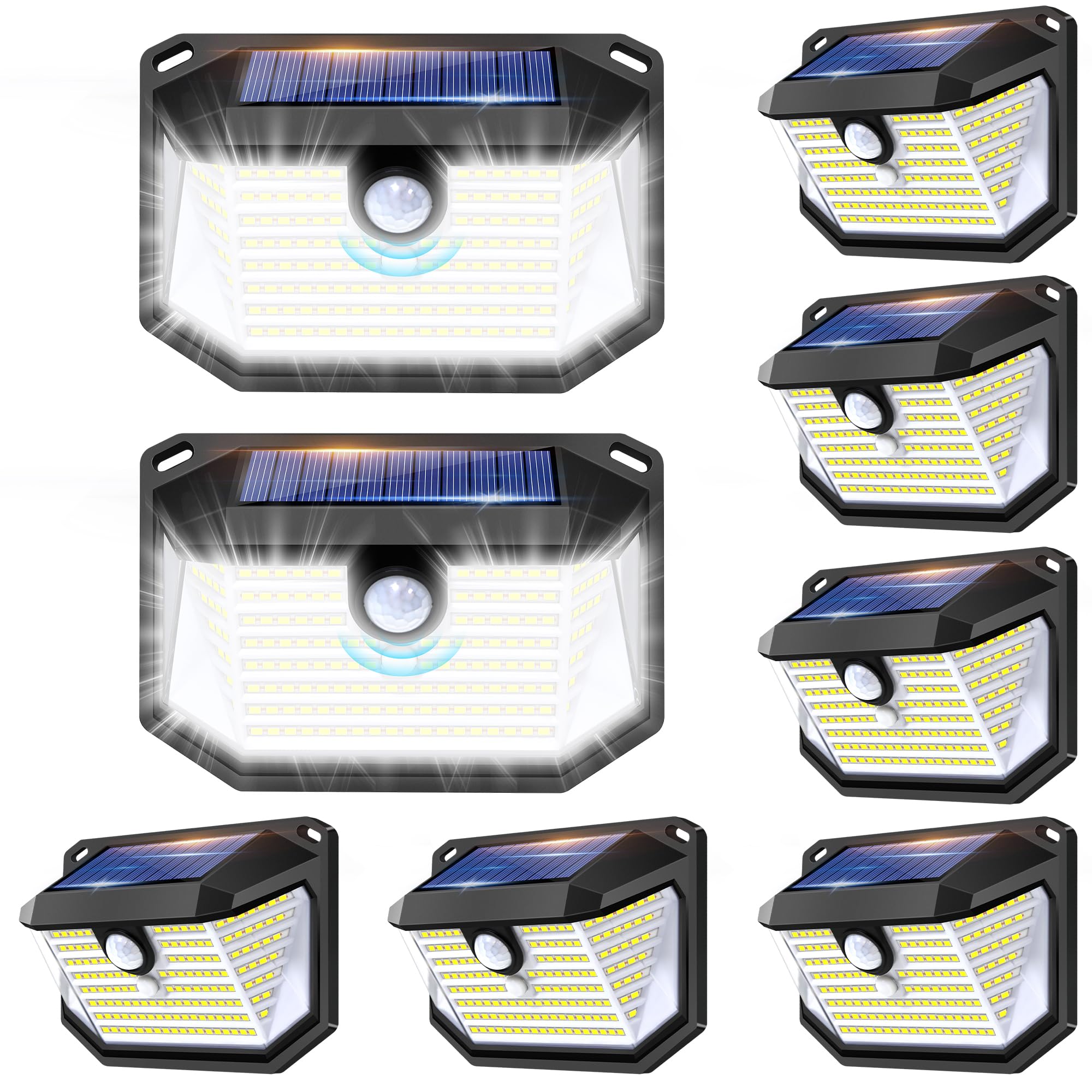 FAXBOX Solar Lights Outdoor Motion Sensor, 178 LED Waterproof IP65, Wall Mounted Security Light with 3 Modes, 270 Wide AngleWide