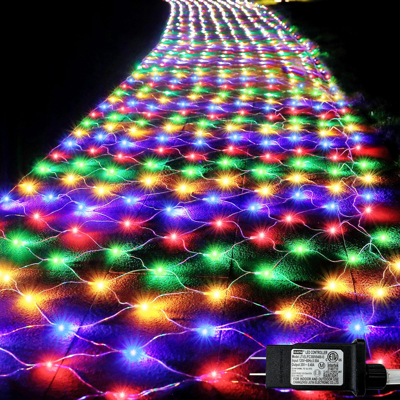Lov high-standard LED Christmas Net Lights, 610 LED, 34.5ft x 5ft, Waterproof, Multicolor, Model LR-(1-1000) L-SL01