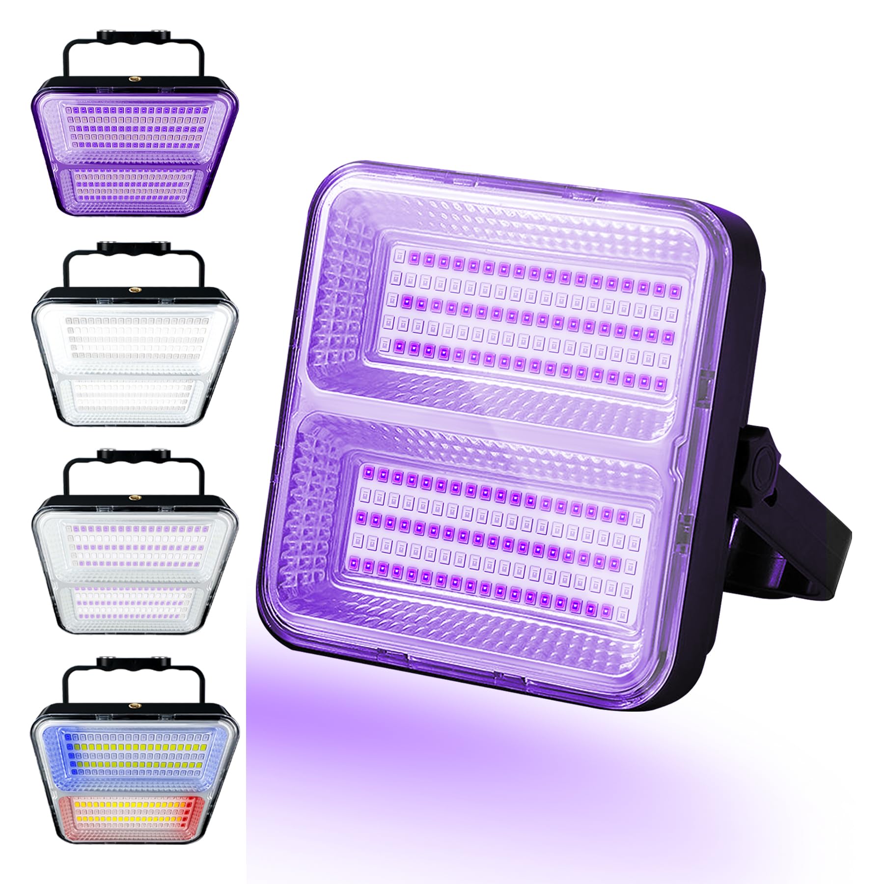 Benss Rechargeable Led Uv Black Lights, 100W 395Nm 9600 Mah Battery Powered Blacklight, Ip65 Waterproof, Portable For Glow Party, Stage Lighting, Halloween, Body Paint, Fluorescent Poster, Neon Glow