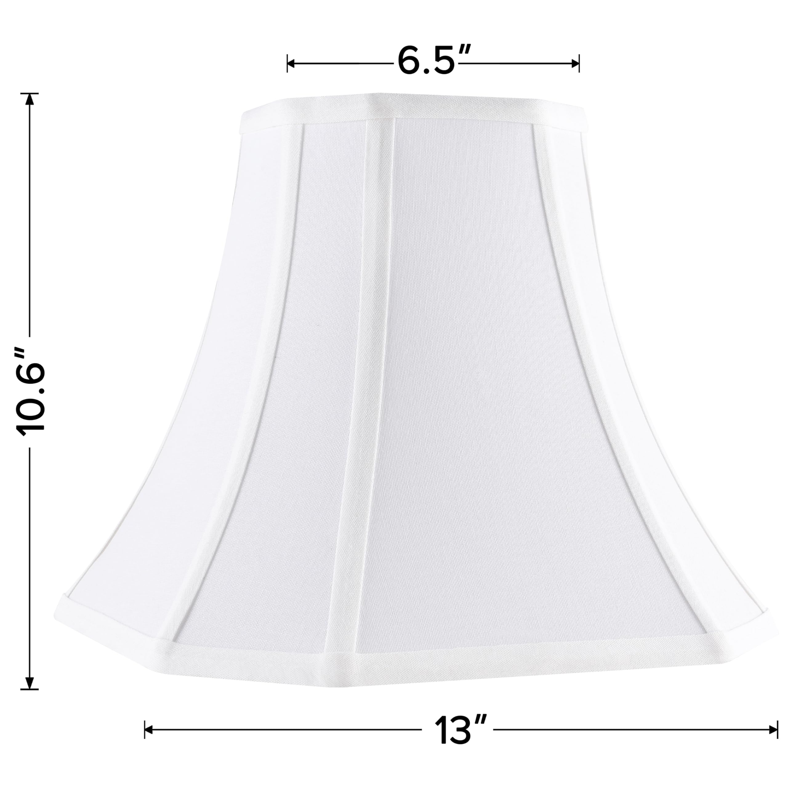 Jerhous White-Ivory Square Cut Corner Bell Lamp Shade Medium Lampshade 6.5``Top×13``Bottom×10.6``Hight(Spider) Modern Lamp Shade For Table & Floor Lamp - Lampshade Replacement