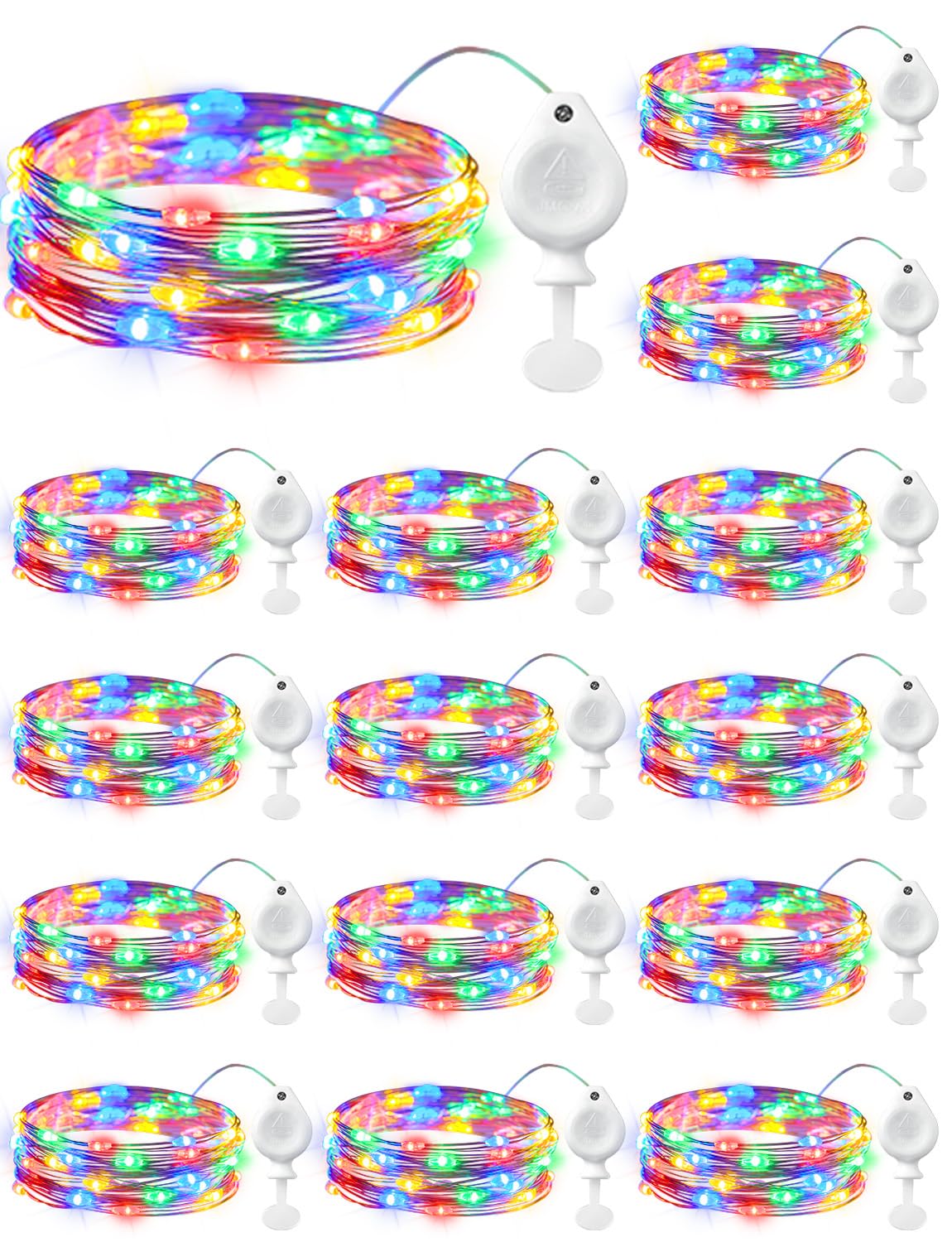 Brightown 14 Pack Multicolor LED Fairy Lights Battery Operated String Lights  7ft 20LED Waterproof Silver Wire String Lights  Firefly Starry Moon Lights for Mason Jars DIY Christmas Wedding Party