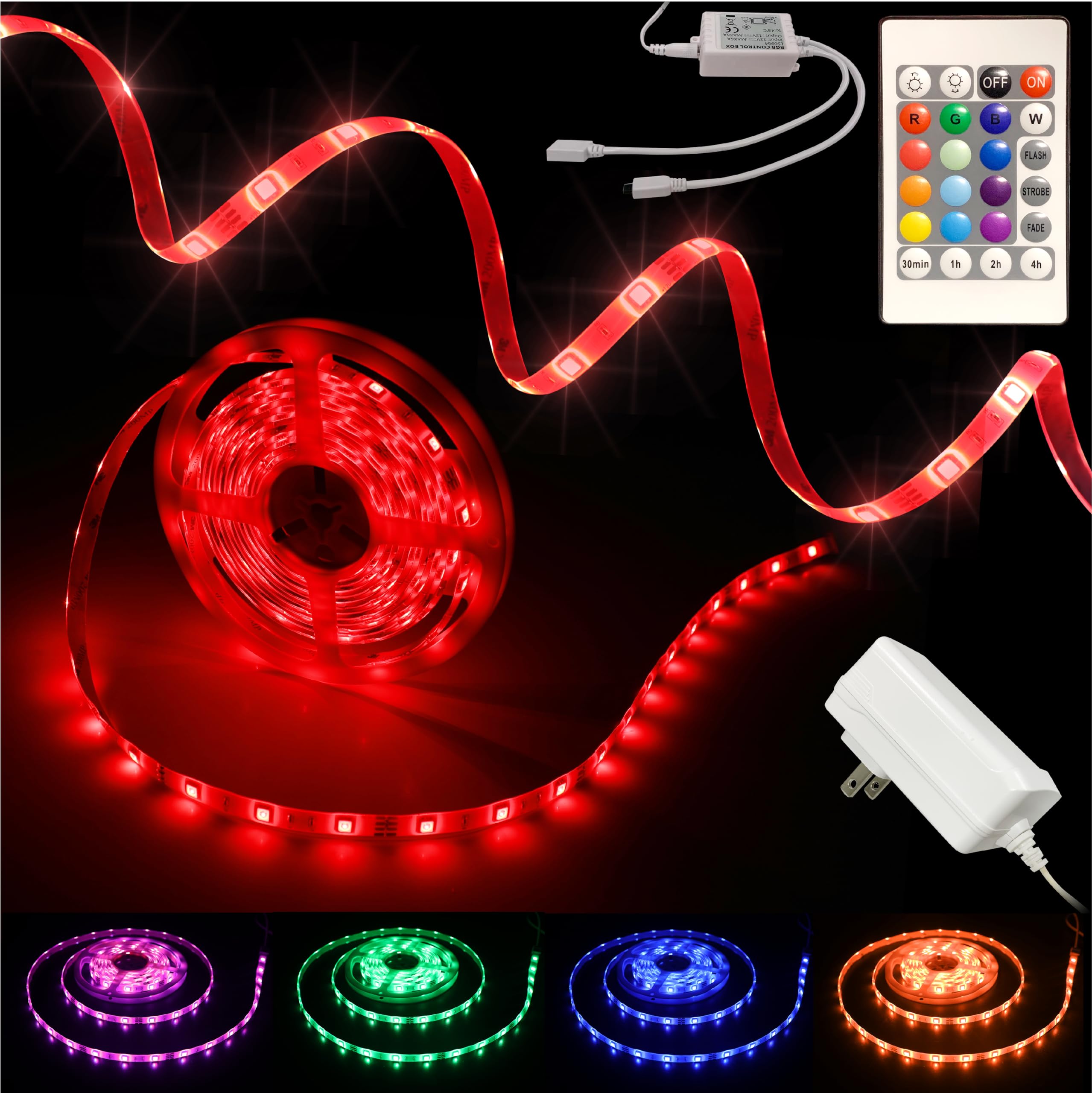 L5L3D LED Band Lights  16.4FT / 5M RGB Light Band with Remote & Power Supply  PU Coating ETL 12V DC Adapter Color Changing Band Lights for Bedroom  Kitchen  Monitor  TV  Home Decor
