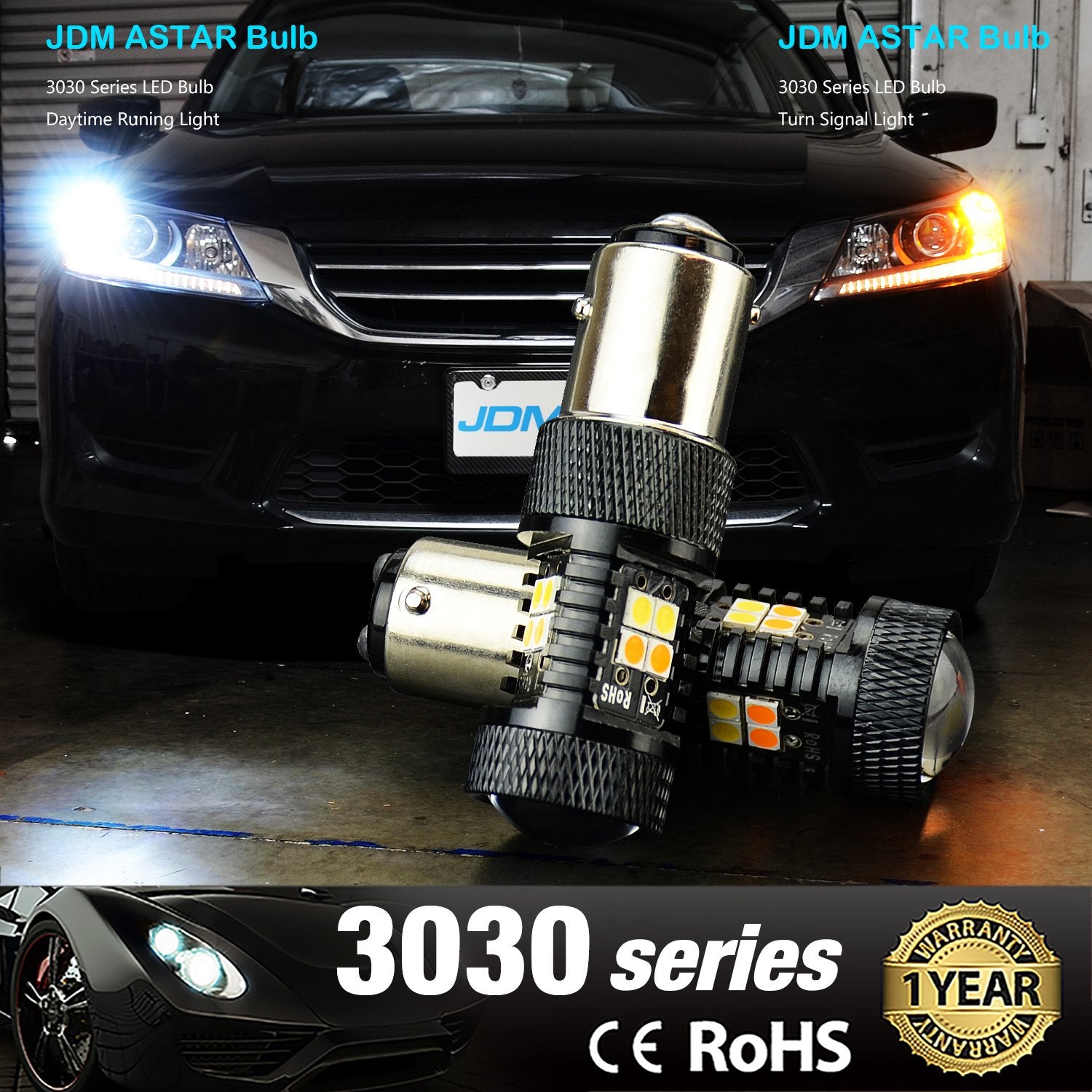 JDM ASTAR Extremely Bright 3030 Chipsets White/Yellow 1157 2057 2357 1157A 2057A 2357A Switchback LED Bulbs with Projector For T