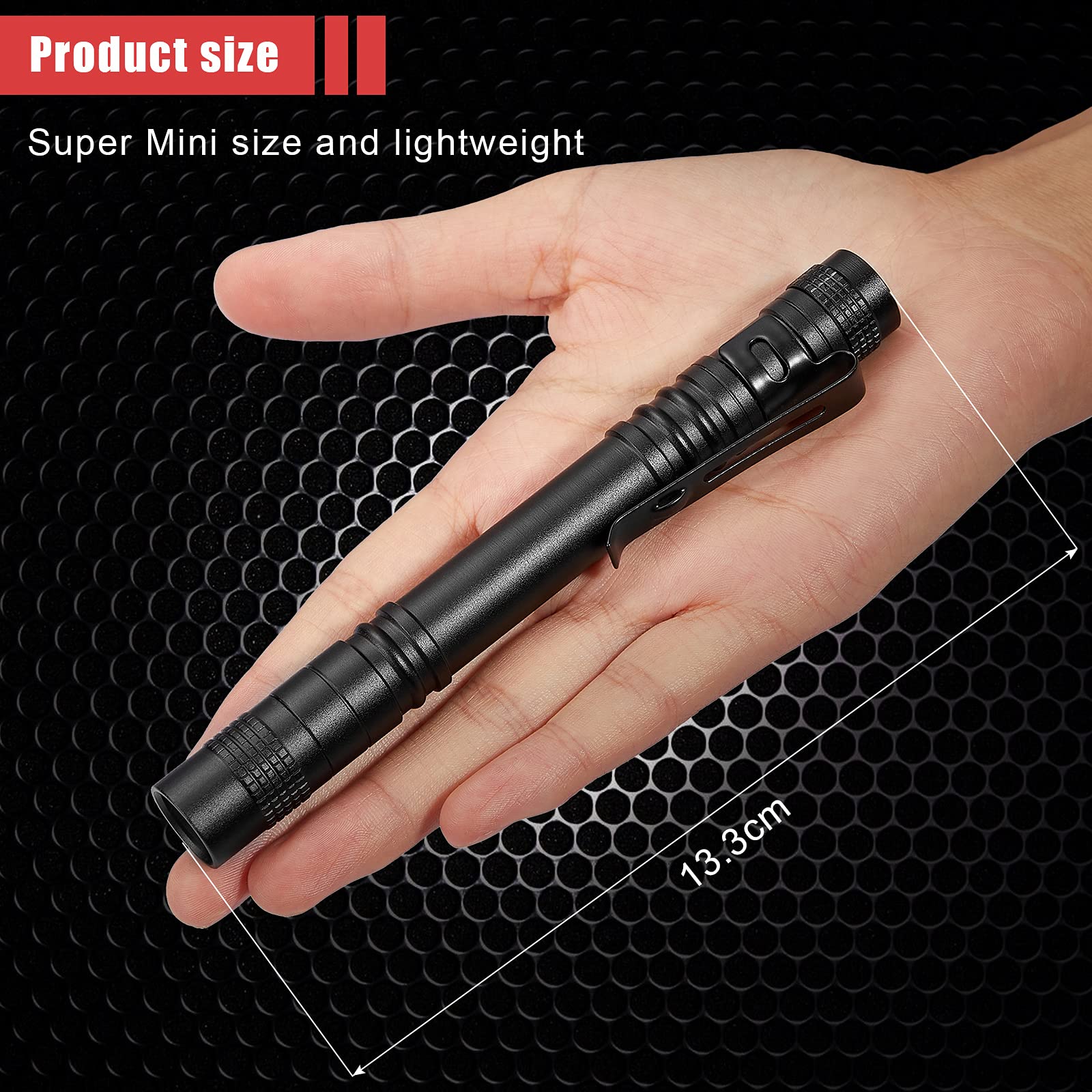 Honoson UV Black Light Flashlight, 6 Pieces, 5.2 Inches Long, Black, Model Honoson-Blacklight Flashlights-07