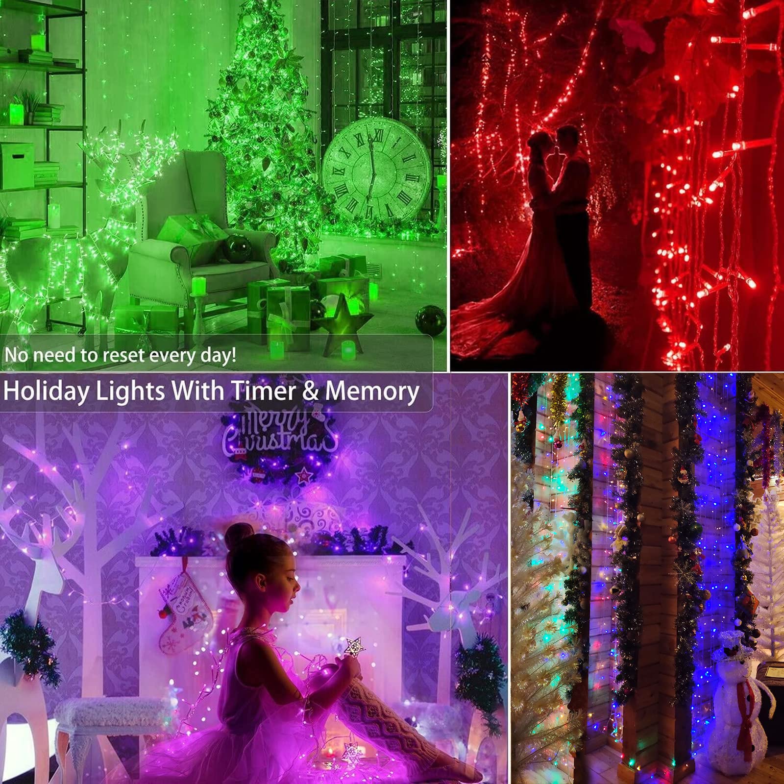 Brizlabs St.Patrick'S Day Green String Lights, Color Changing Rgb Christmas Lights, 100 Led 33Ft Usb Christmas Lights With Remote, Mini Lights String For Halloween Xmas St.Patrick'S Day Room Decor