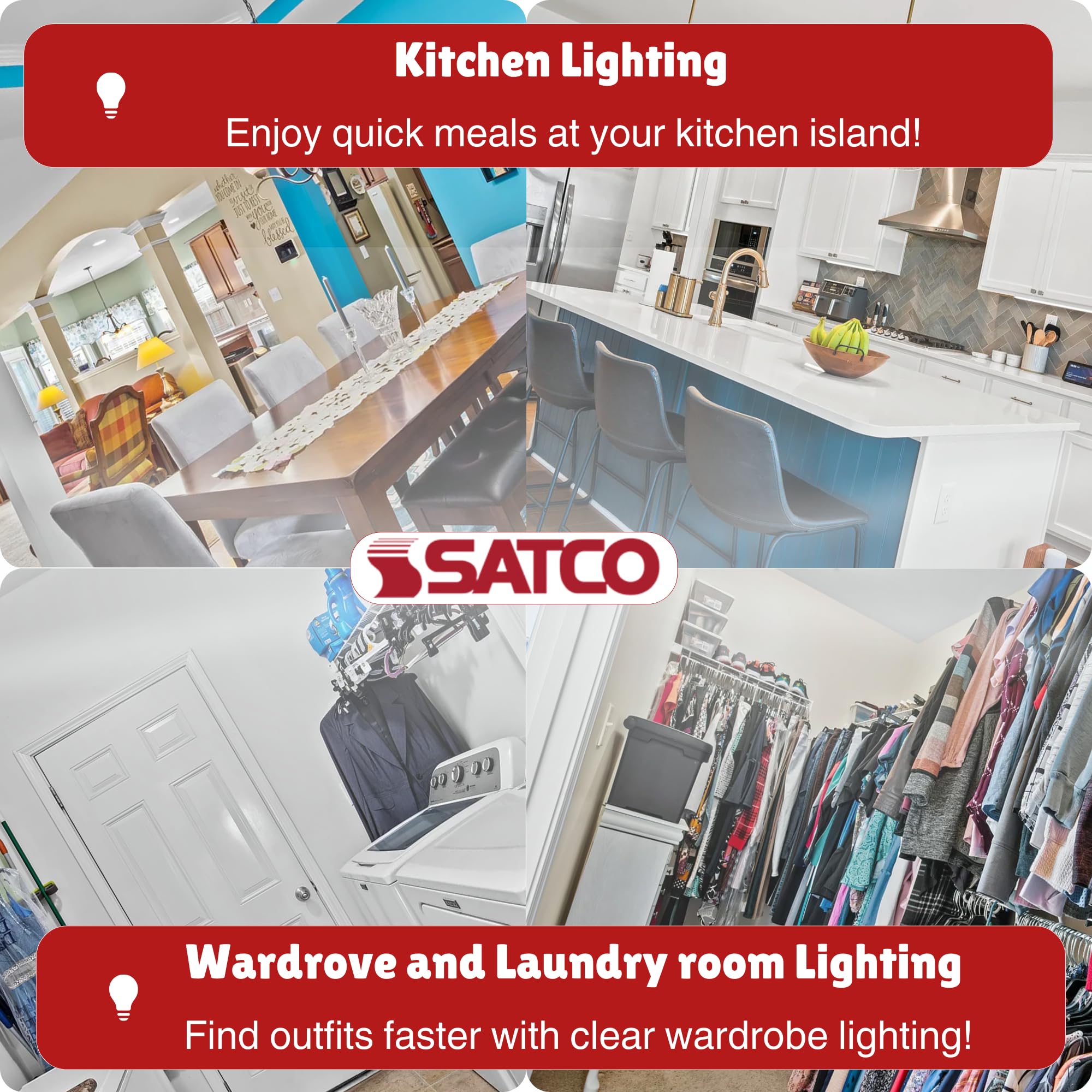 Satco Led Three-Way Lamp, 10/22/33W, Mogul Base, 3000K, White Finish (12)