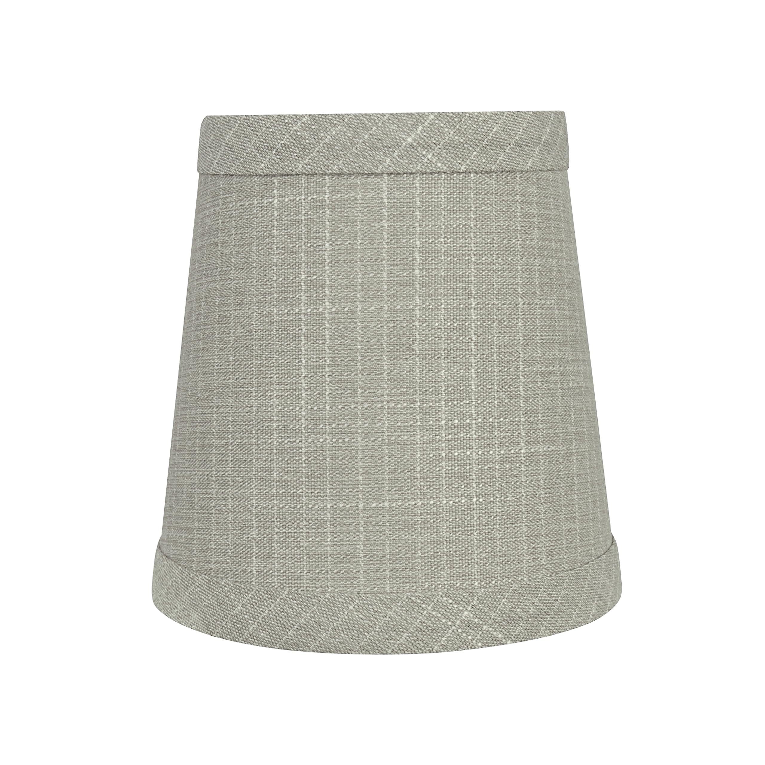 Aspen Creative 32721-2A Small Hardback Empire Shape Chandelier Clip-On Lamp Shade Set (2 Pack), Transitional Design In Grey, 4&quot; Bottom Width (3&quot; X 4&quot; X 4&quot;)